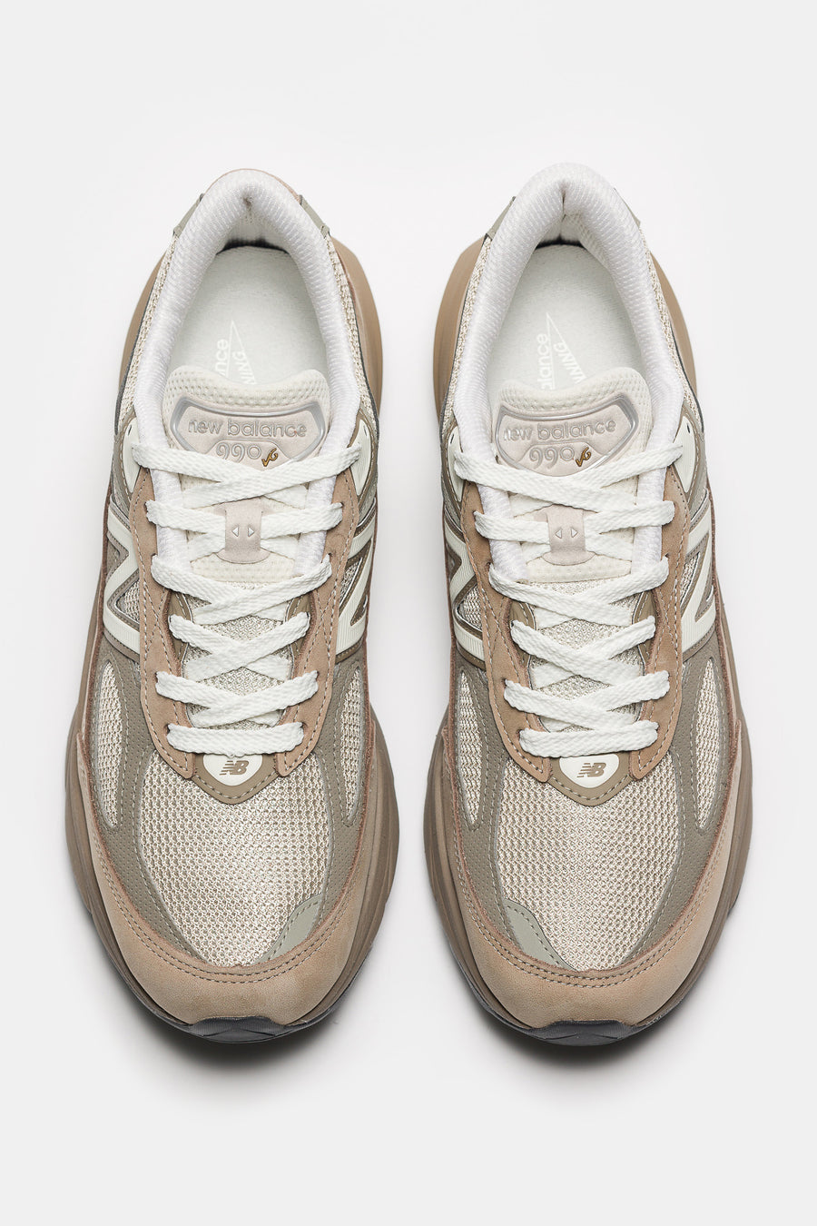 Made in USA 990 V6 Sneaker in Driftwood/Timberwolf/Mushroom