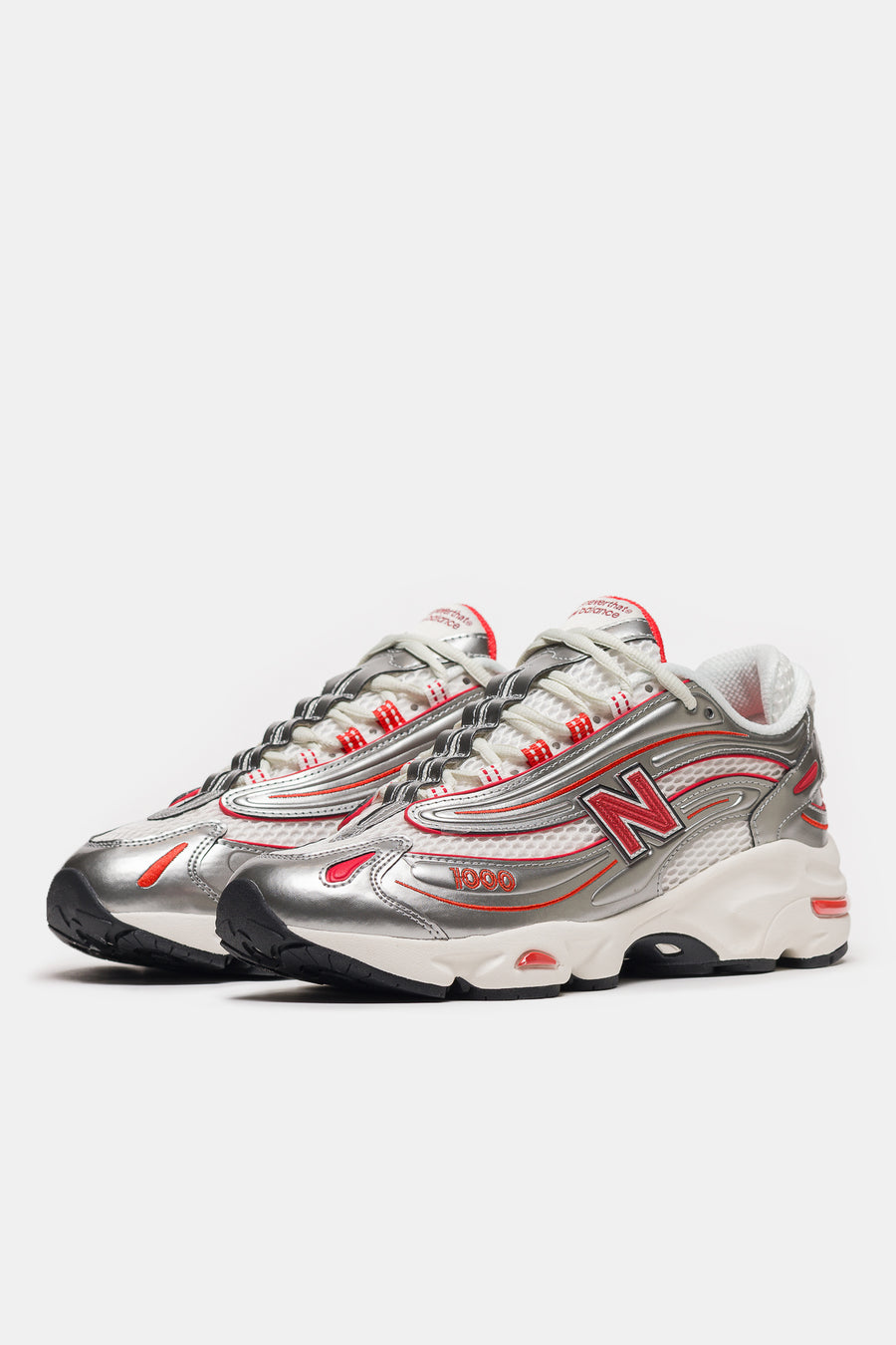 New Balance Thisisneverthat 1000 Sneaker in Silver/Valiant Poppy - Notre