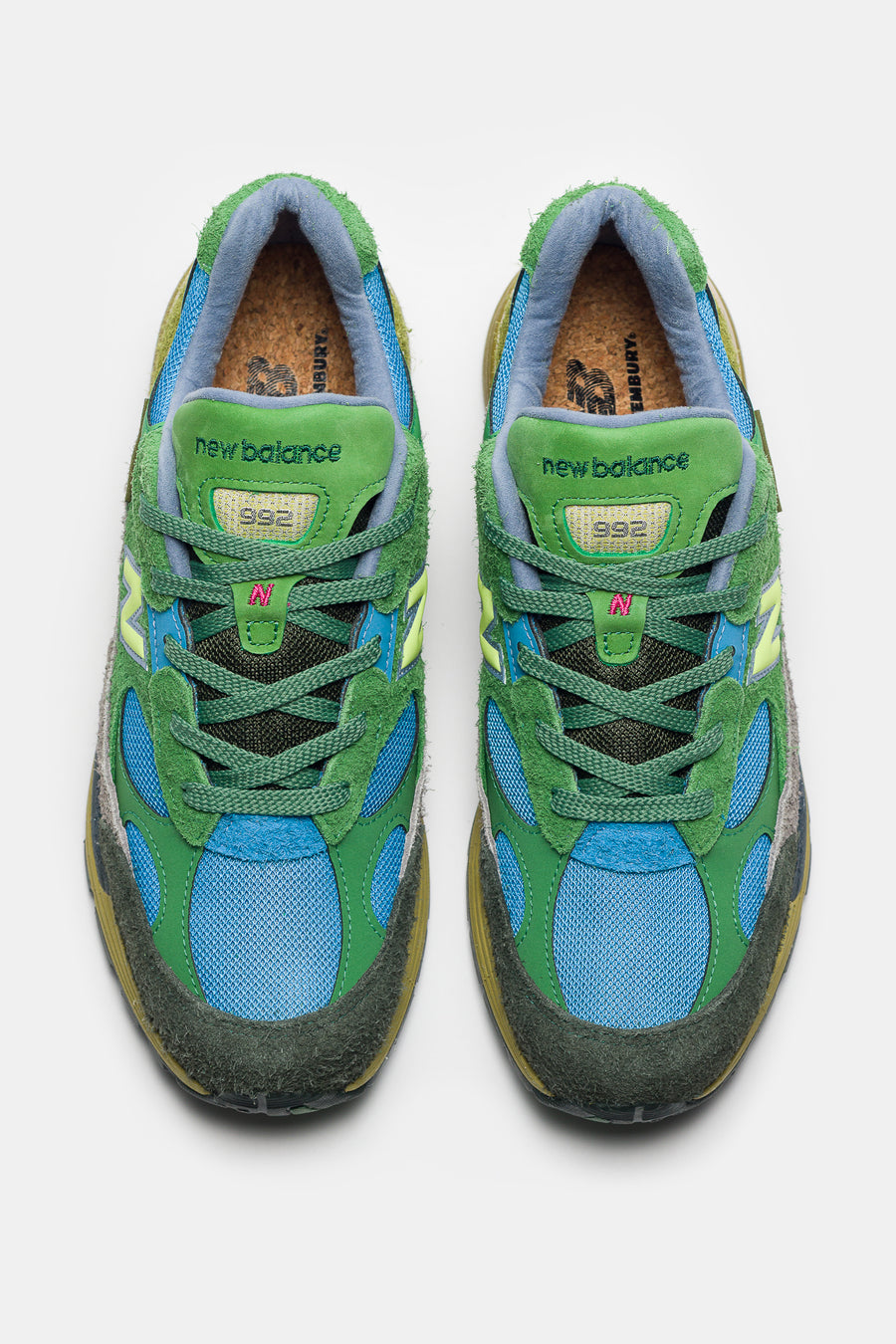 New Balance Salehe Bembury Made in USA 992 Sneaker in Green/Blue - Notre