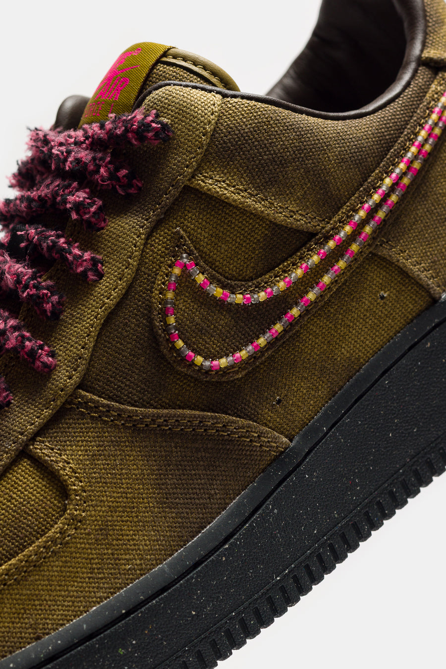 Air Force 1 Sneaker in Desert Moss/Fierce Pink/Midwest Gold