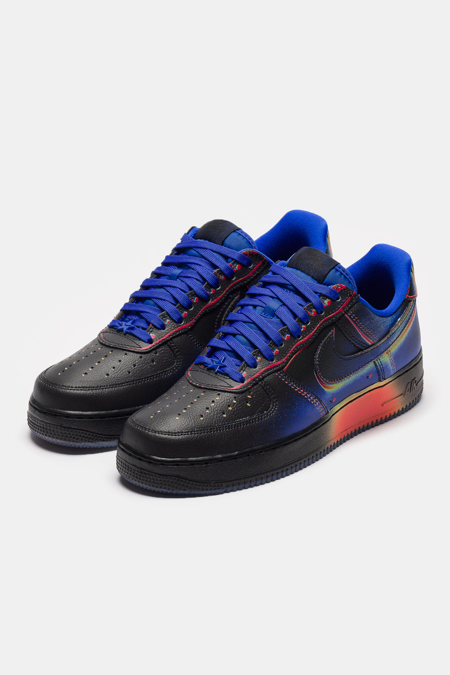 Nike Air Force 1 Low Retro Sneaker in Black/Racer Blue/Volt Ice/Bright Crimson - Notre