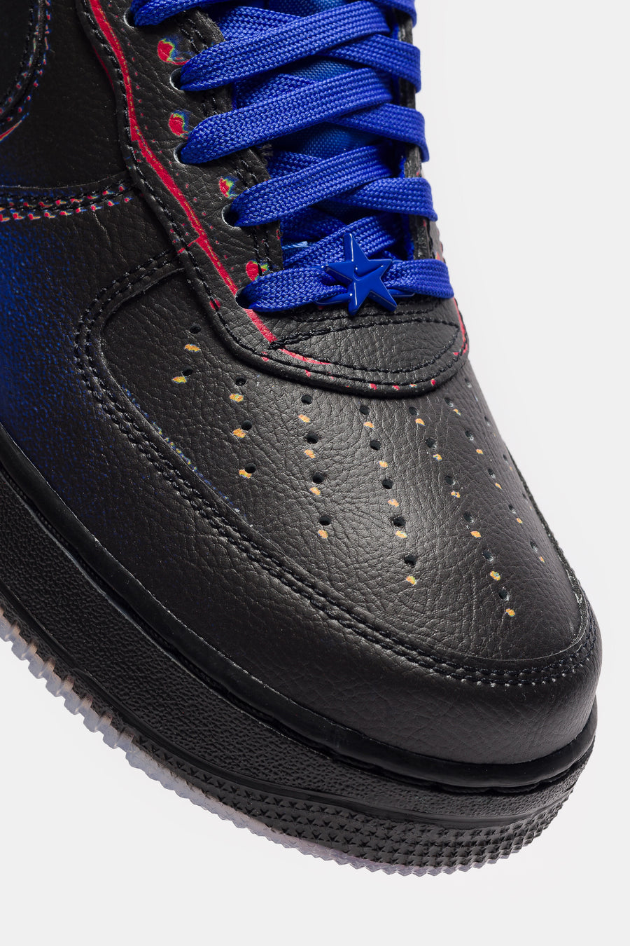 Nike Air Force 1 Low Retro Sneaker in Black/Racer Blue/Volt Ice/Bright Crimson - Notre