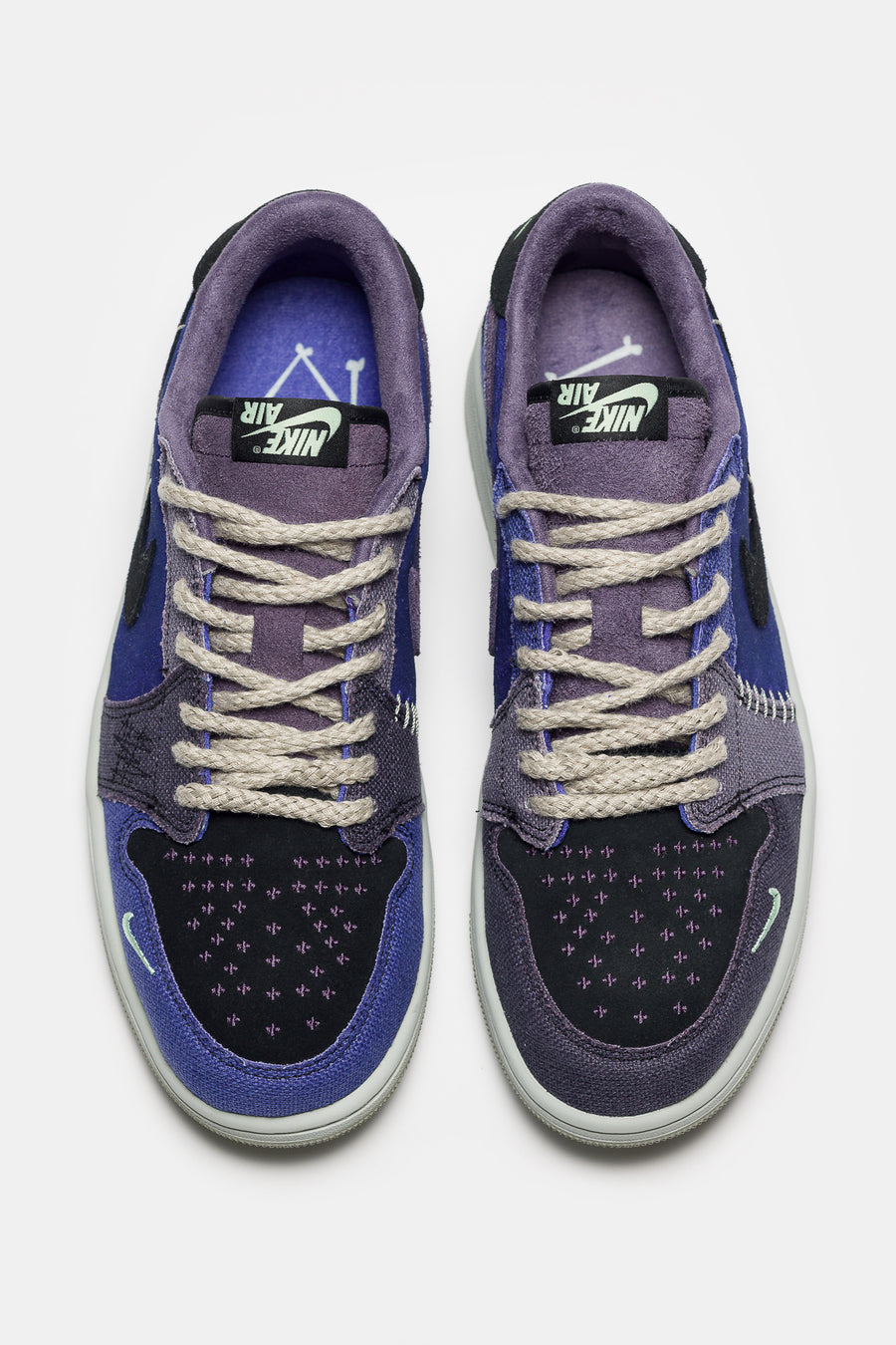 Air Jordan 1 Retro Low Sneaker in Regency Purple/Vapor Green/Black