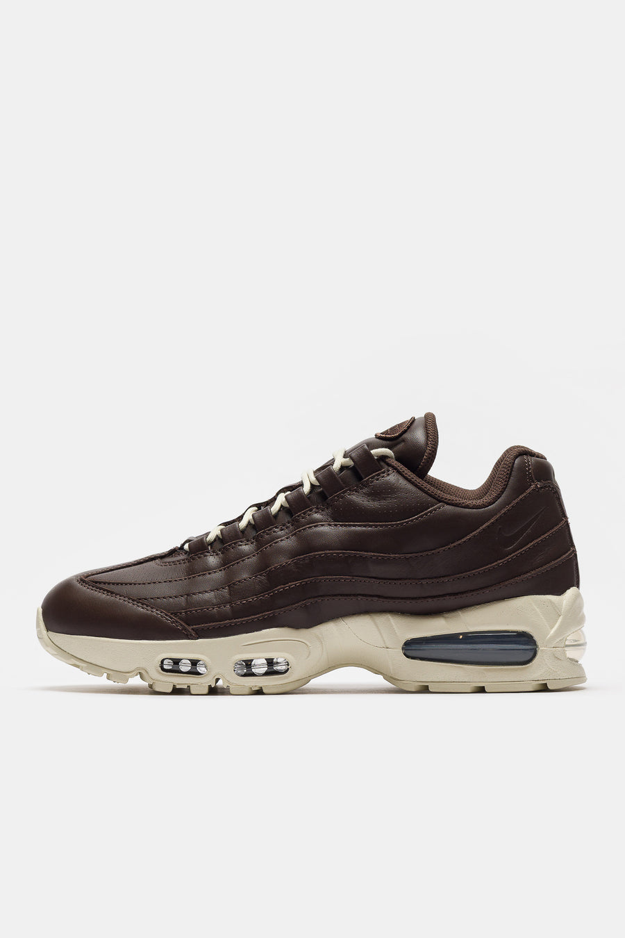 Air Max 95 Big Bubble Leather Sneaker in Baroque Brown/Coconut Milk