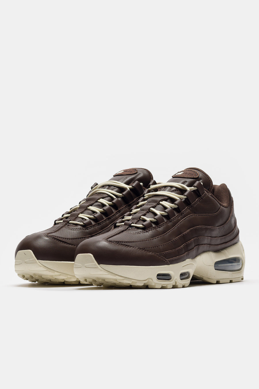 Air Max 95 Big Bubble Leather Sneaker in Baroque Brown/Coconut Milk