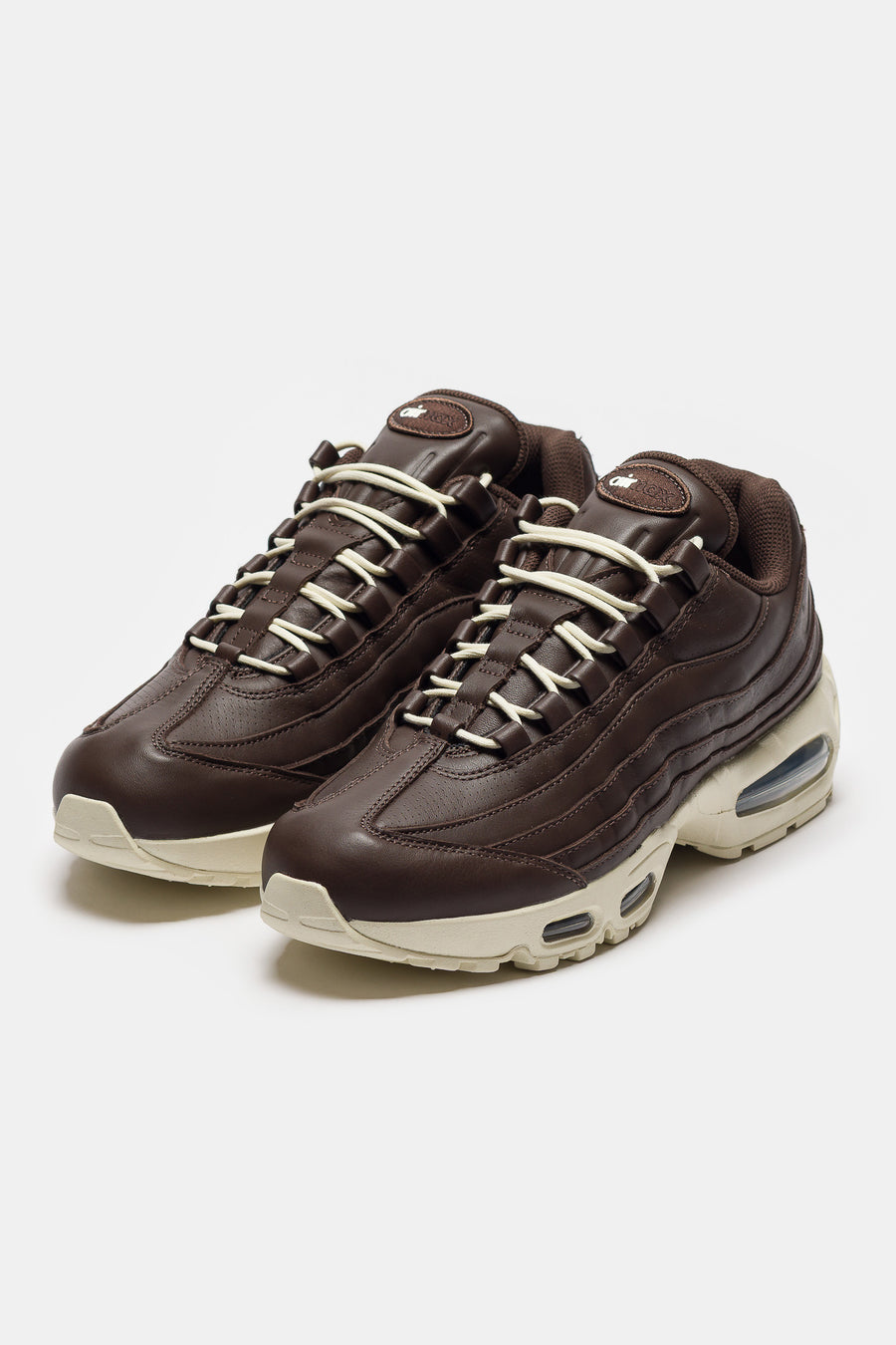 Air Max 95 Big Bubble Leather Sneaker in Baroque Brown/Coconut Milk