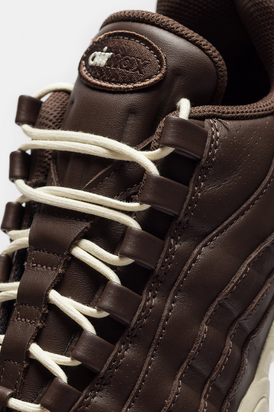 Air Max 95 Big Bubble Leather Sneaker in Baroque Brown/Coconut Milk