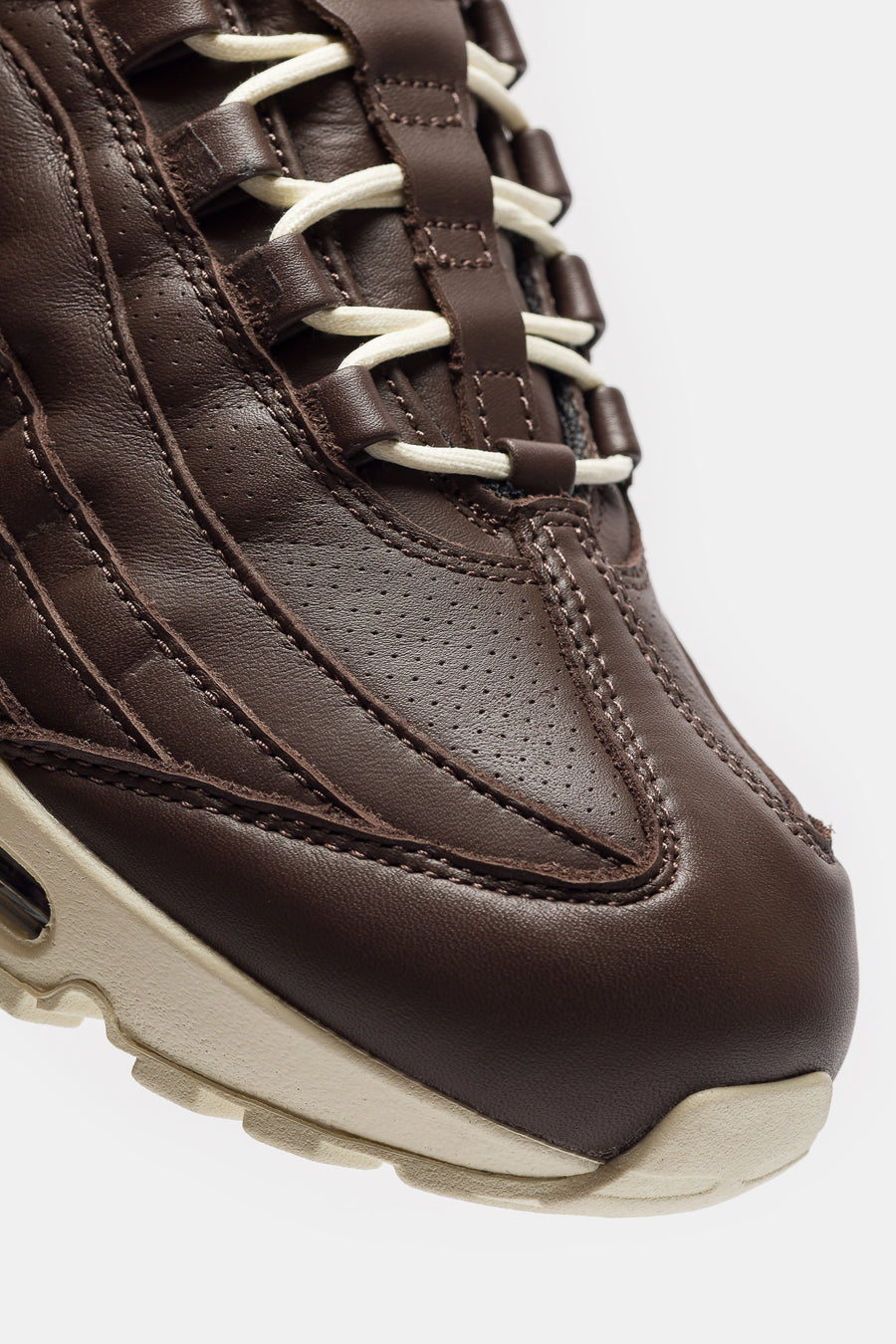Air Max 95 Big Bubble Leather Sneaker in Baroque Brown/Coconut Milk