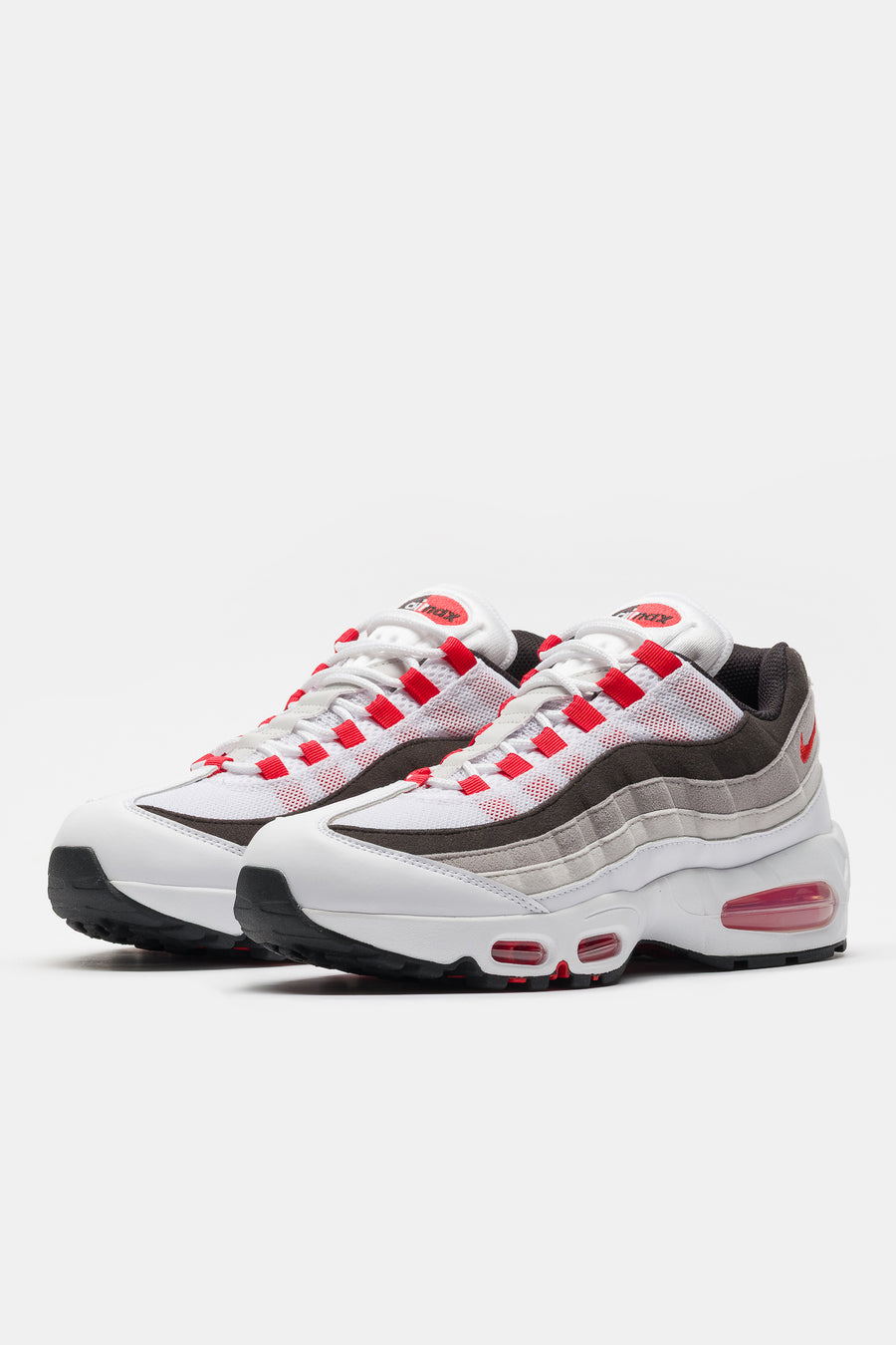 Nike Air Max 95 Big Bubble Premium Sneaker in White/Comet Red/Neutral Grey/Medium Grey - Notre