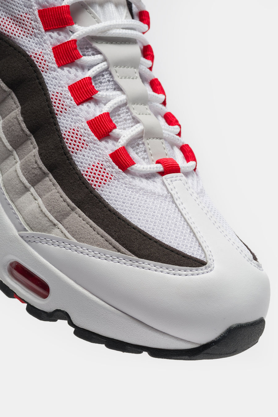 Nike Air Max 95 Big Bubble Premium Sneaker in White/Comet Red/Neutral Grey/Medium Grey - Notre