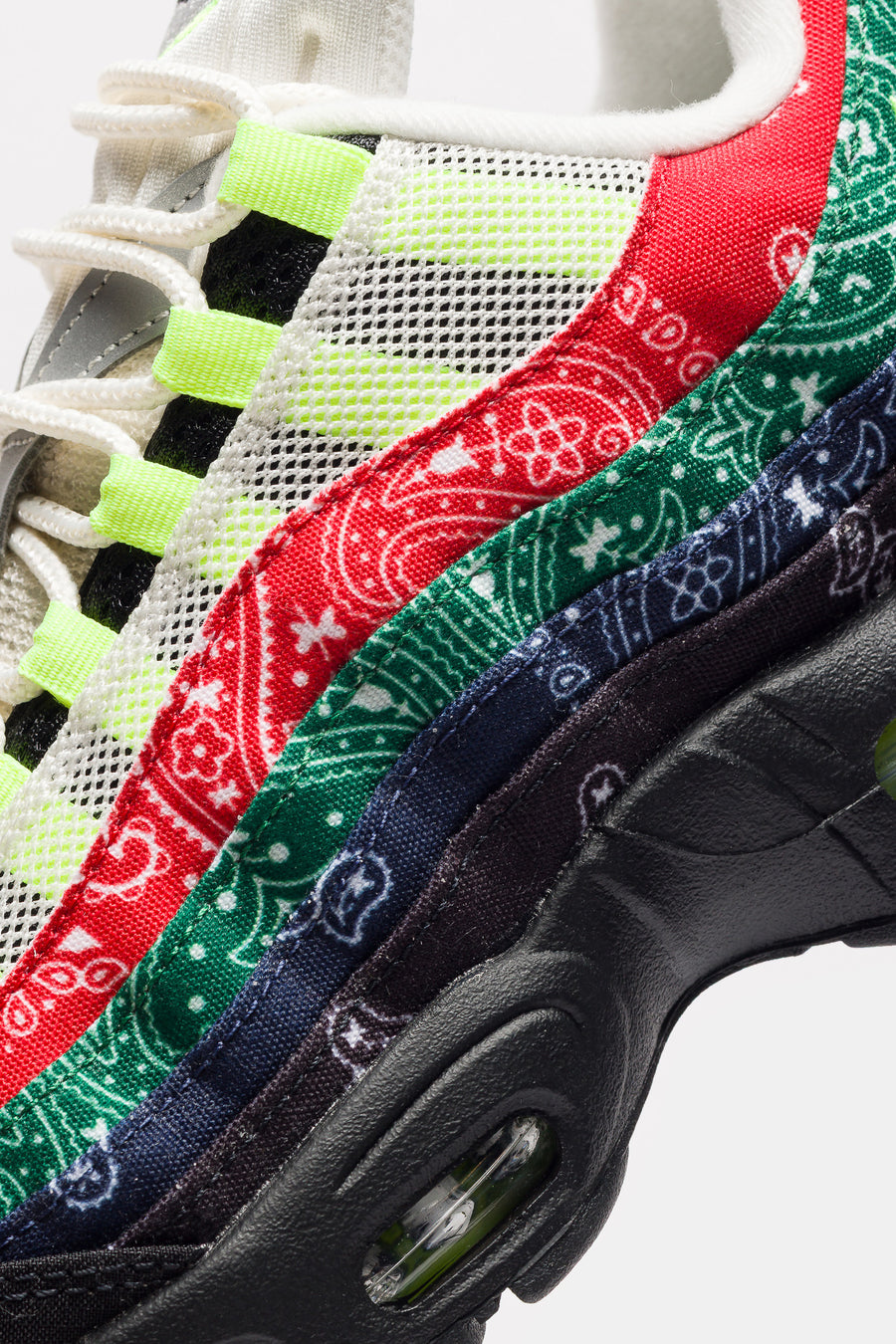 Nike Air Max 95 Big Bubble Sneaker in Sail/Volt/University Red/Sport Green - Notre