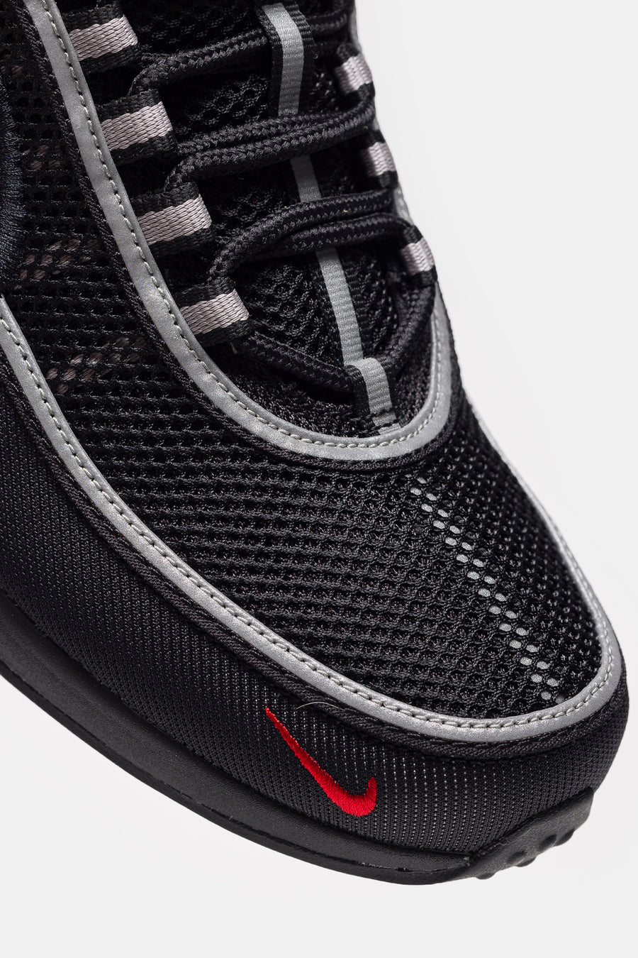 Nike Air Zoom Spiridon SP Sneaker in Black/Metallic Silver/Sport Red - Notre