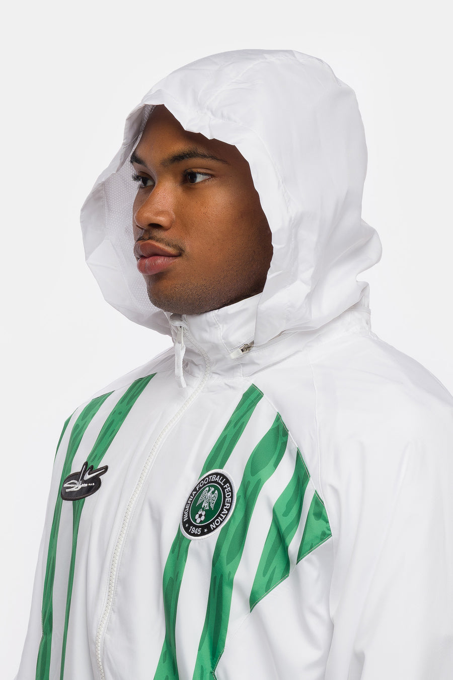 Nike Slawn x Nigeria Lightweight Jacket in White/Black - Notre