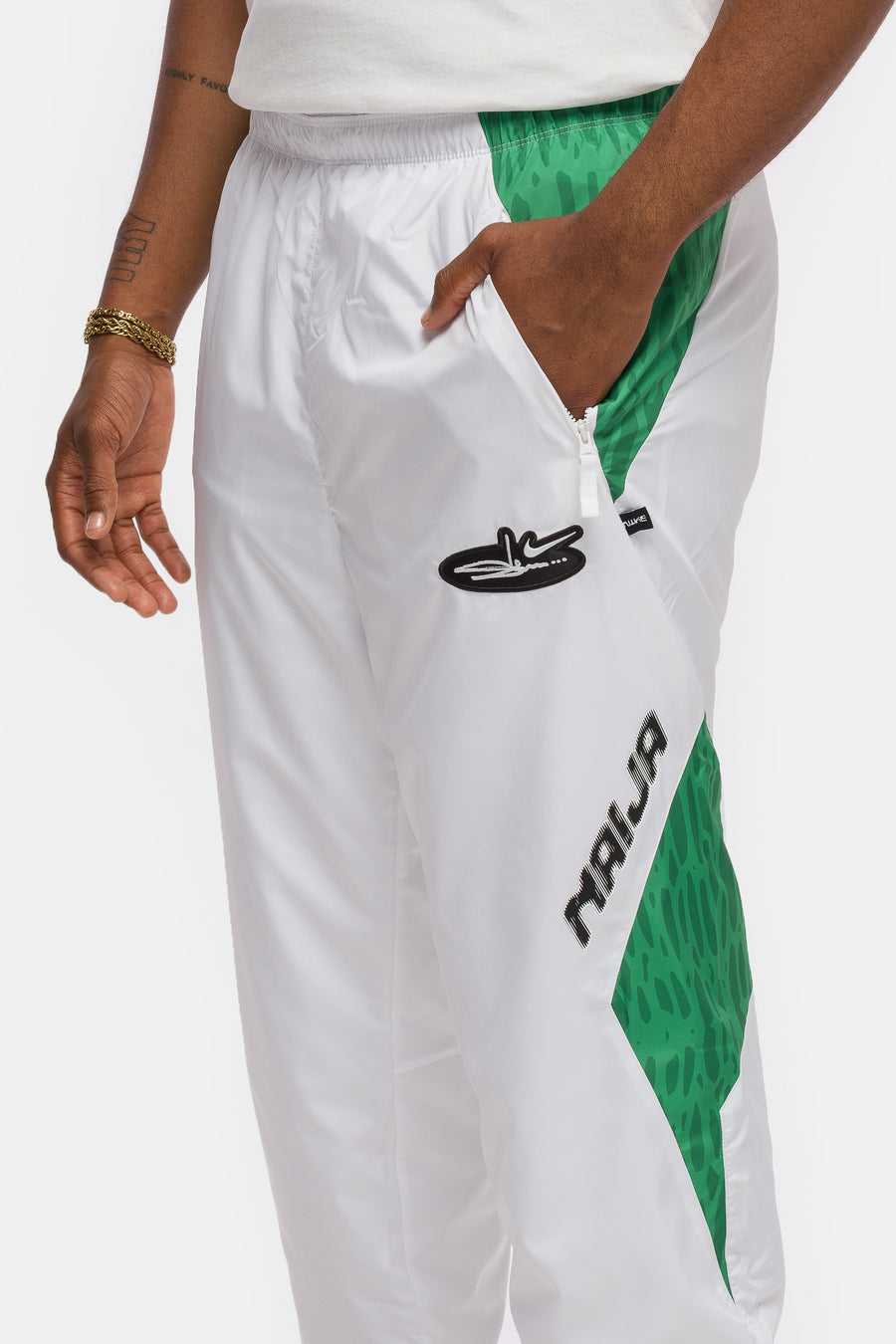 Nike Slawn x Nigeria Lightweight Pant in White/Black - Notre