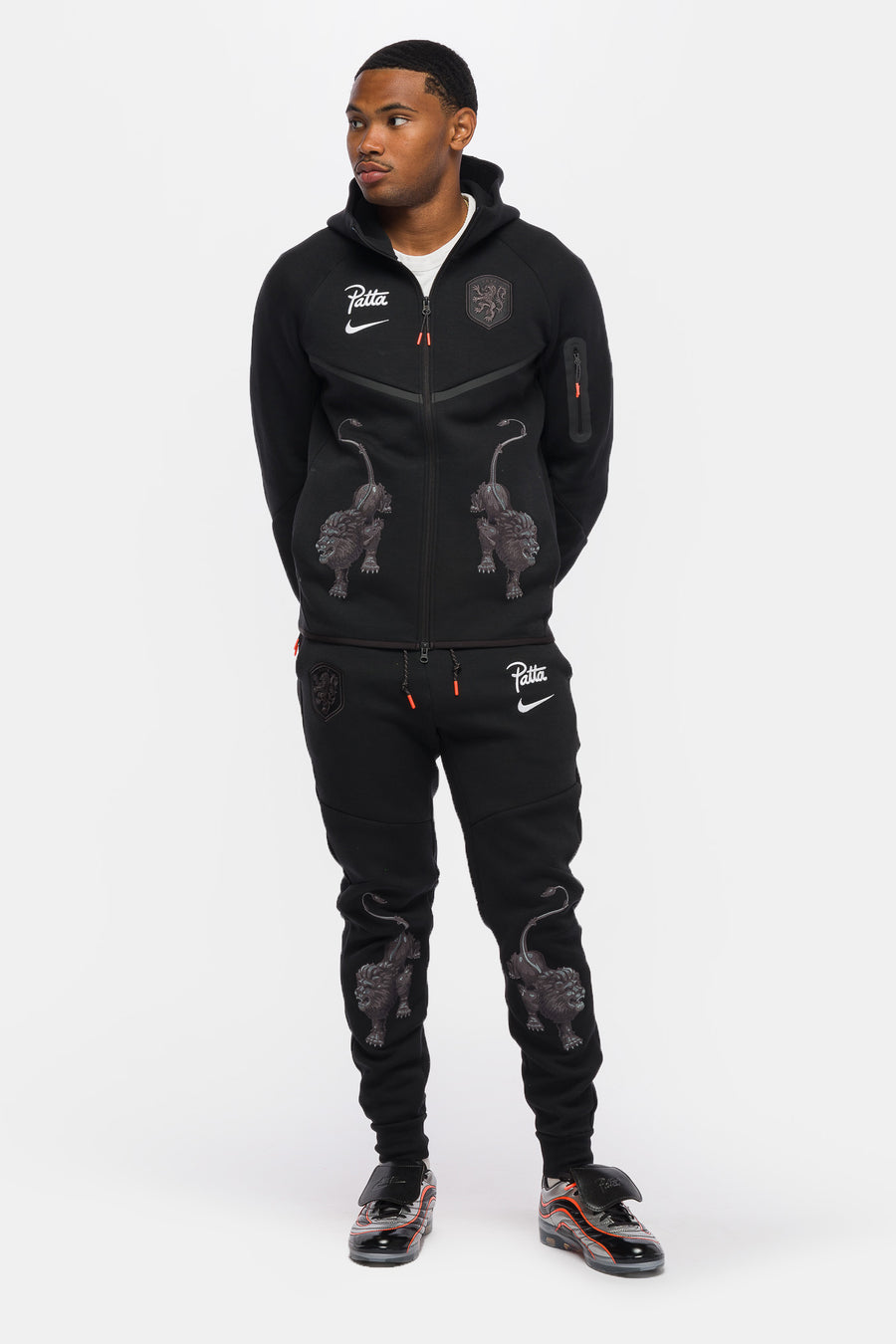 Nike Patta x Netherlands Tech Fleece Jogger Pant in Black/White - Notre