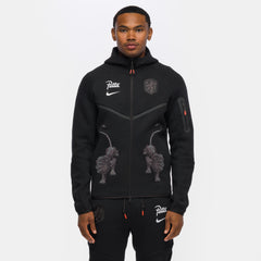 Patta x Netherlands Tech Fleece Zip Windrunner Hoodie in Black/White