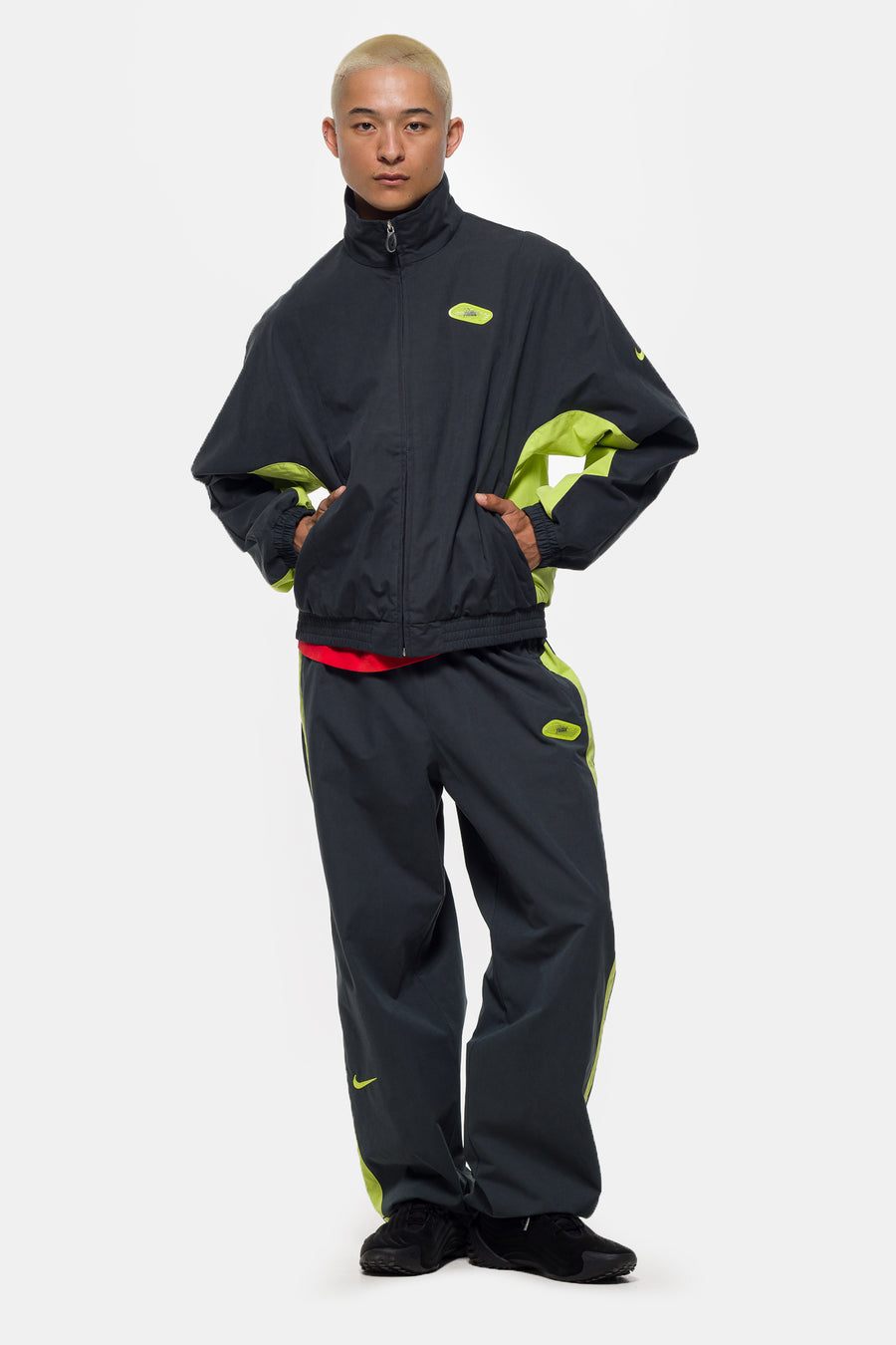 Patta Track Jacket in Black/Cyber