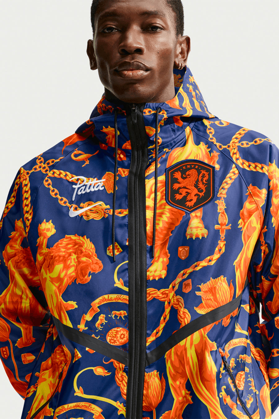 Patta x Netherlands Anthem Jacket in Deep Royal Blue/White