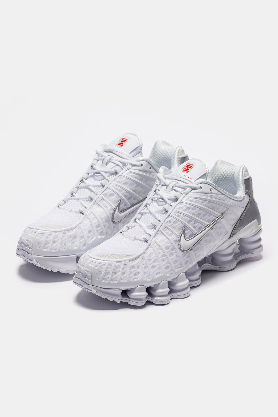 Shox TL Sneaker in White/White/Metallic Silver - Nike