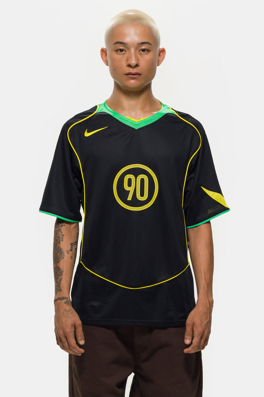 Nike Total 90 Dri-FIT Soccer Jersey in Black/Green Spark/Opti Yellow - Notre