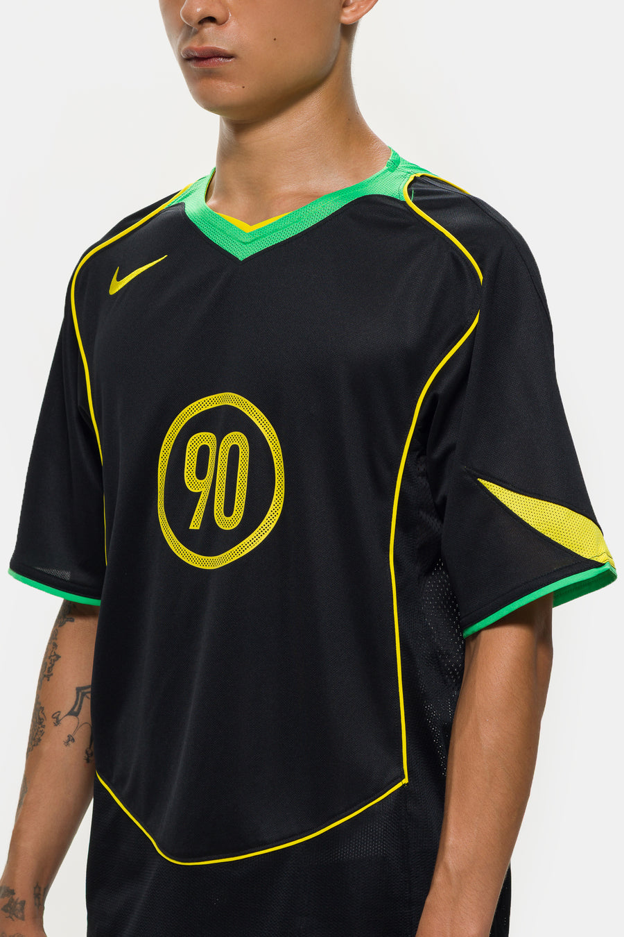 Nike Total 90 Dri-FIT Soccer Jersey in Black/Green Spark/Opti Yellow - Notre
