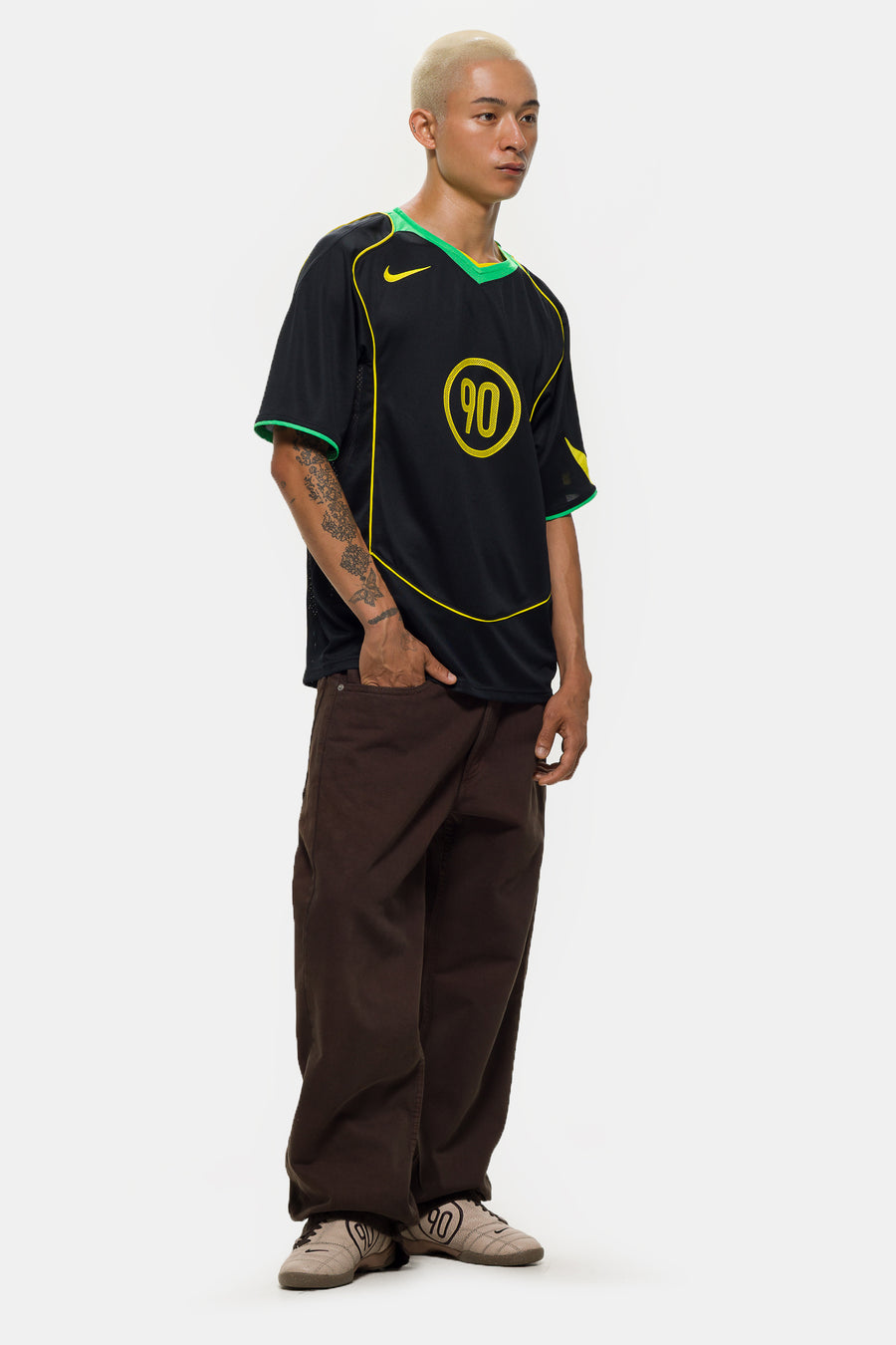 Nike Total 90 Dri-FIT Soccer Jersey in Black/Green Spark/Opti Yellow - Notre