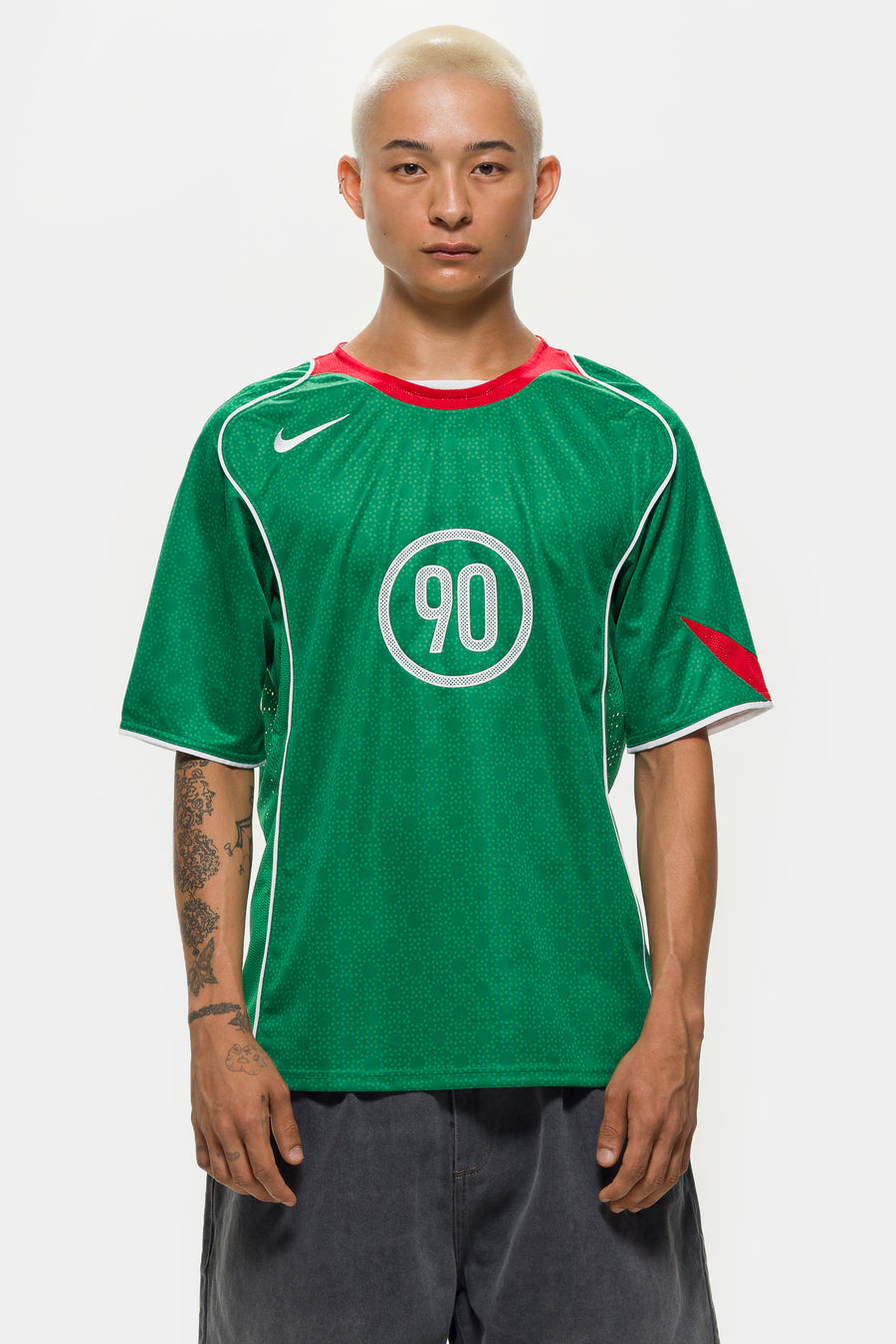 Nike Total 90 Dri-FIT Soccer Jersey in Classic Green/Sport Red/White - Notre