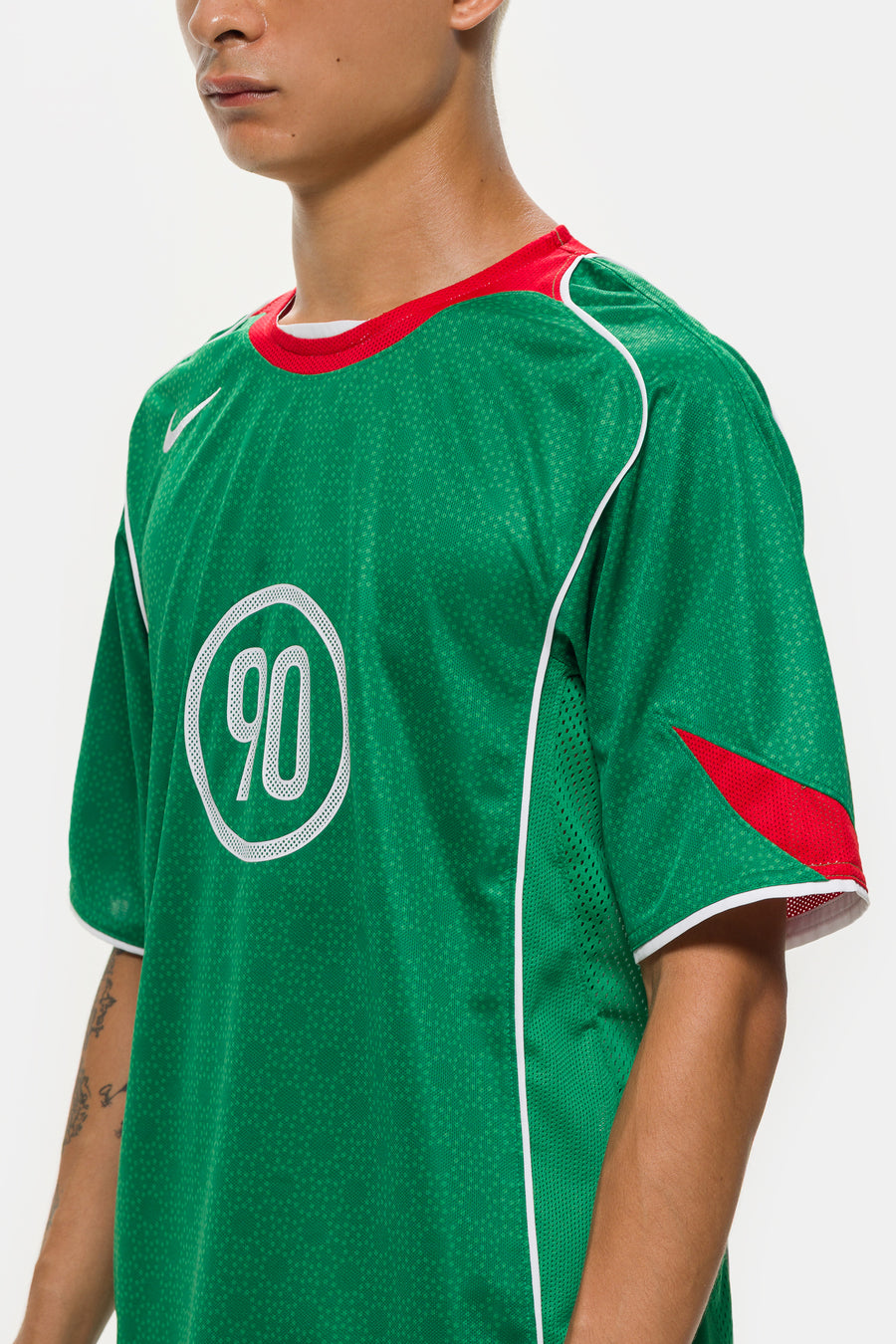 Nike Total 90 Dri-FIT Soccer Jersey in Classic Green/Sport Red/White - Notre