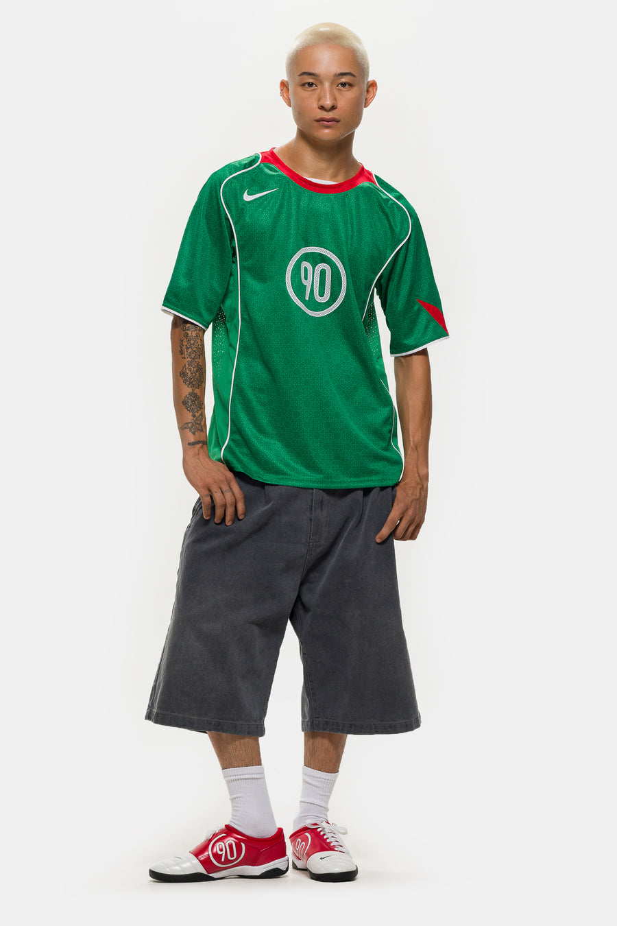 Nike Total 90 Dri-FIT Soccer Jersey in Classic Green/Sport Red/White - Notre