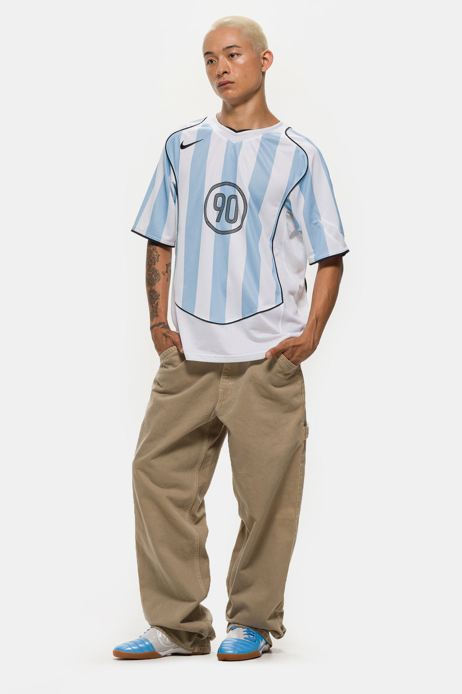 Nike Total 90 Dri-FIT Soccer Jersey in Psychic Blue/White/Black - Notre