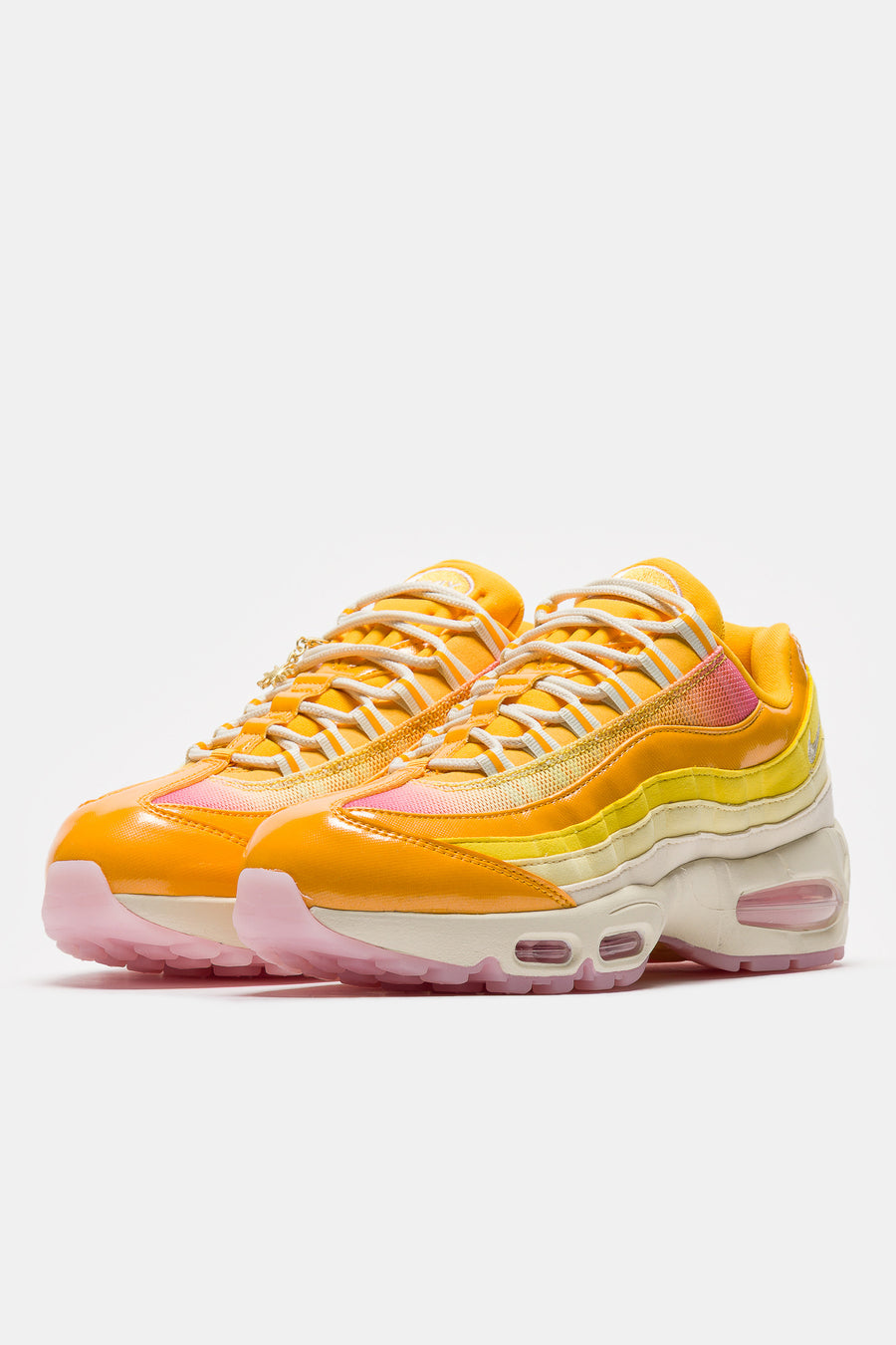 Nike Air Max 95 Big Bubble Sneaker in University Gold/Coconut Milk/Pink Foam - Notre