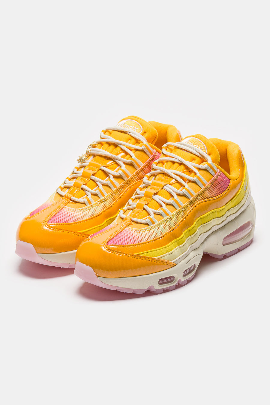 Nike Air Max 95 Big Bubble Sneaker in University Gold/Coconut Milk/Pink Foam - Notre
