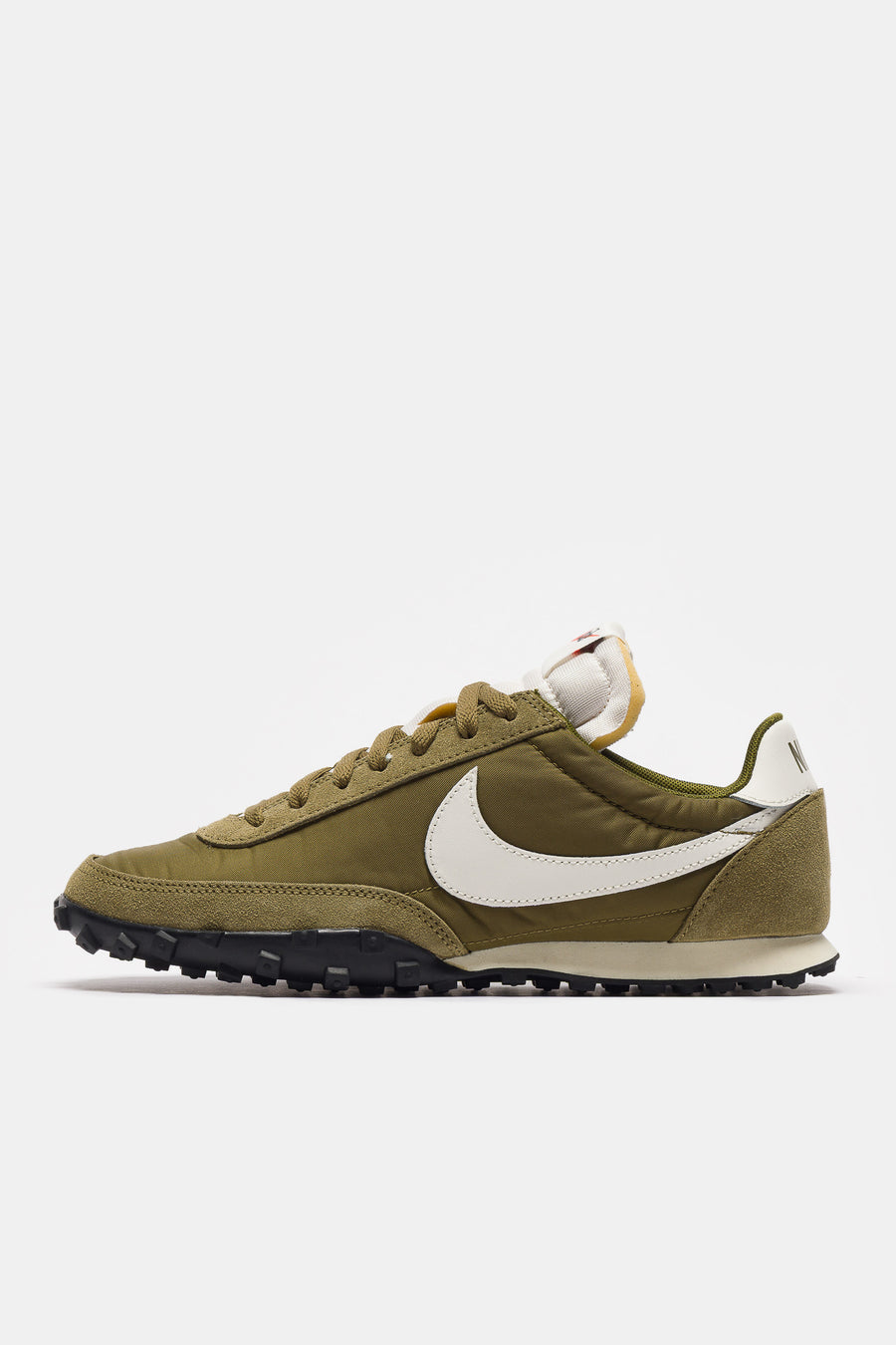 Nike Waffle Racer Sneaker in Olive Flak/Sail/Coconut Milk/Black - Notre