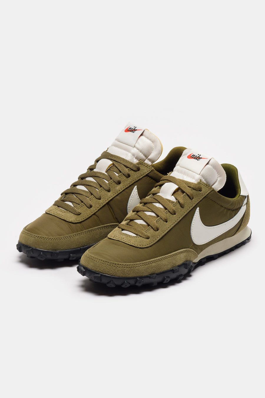 Nike Waffle Racer Sneaker in Olive Flak/Sail/Coconut Milk/Black - Notre