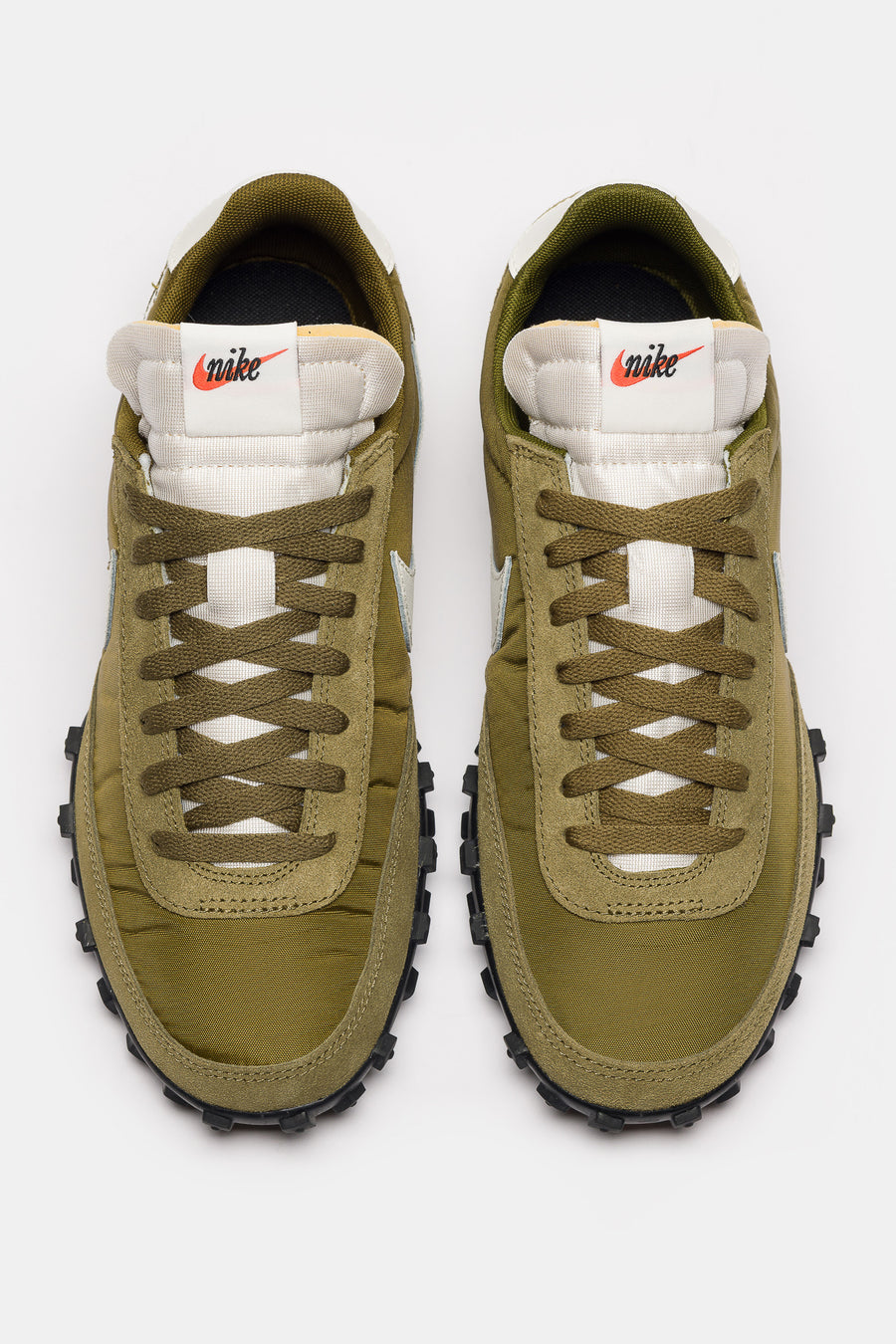 Nike Waffle Racer Sneaker in Olive Flak/Sail/Coconut Milk/Black - Notre