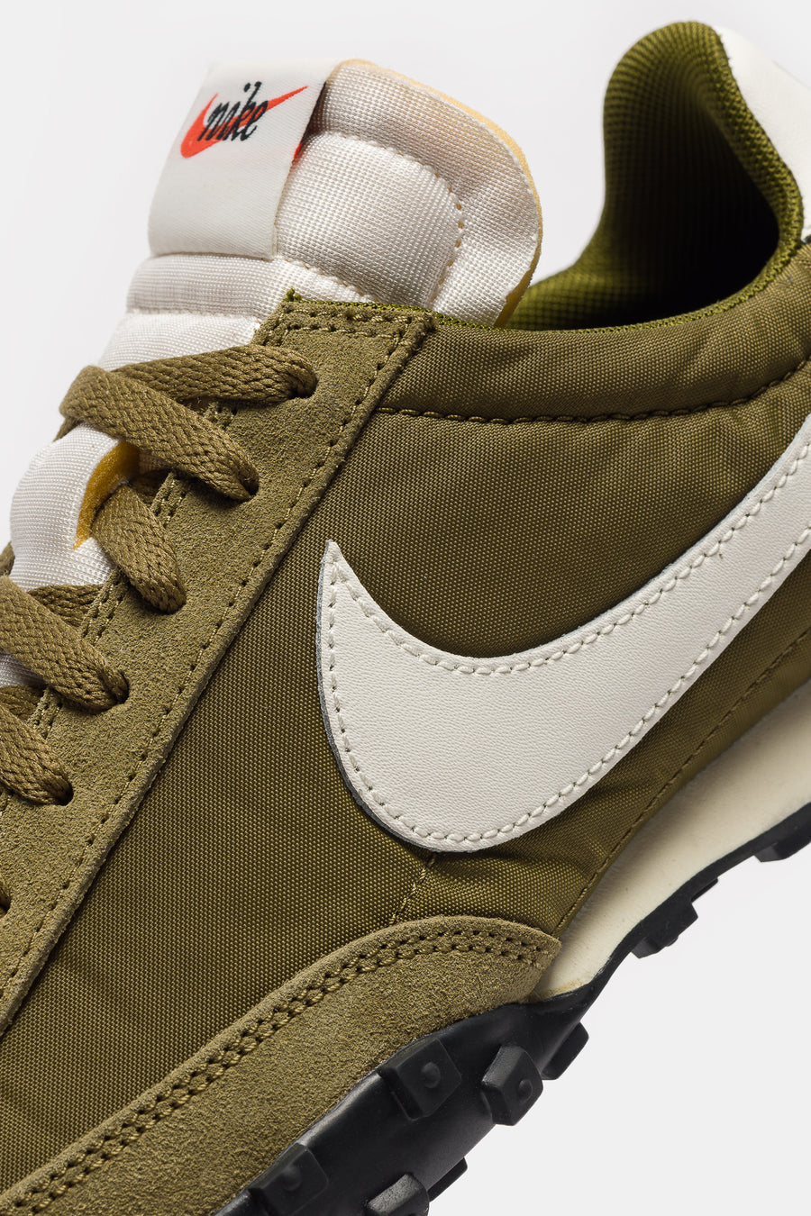 Nike Waffle Racer Sneaker in Olive Flak/Sail/Coconut Milk/Black - Notre