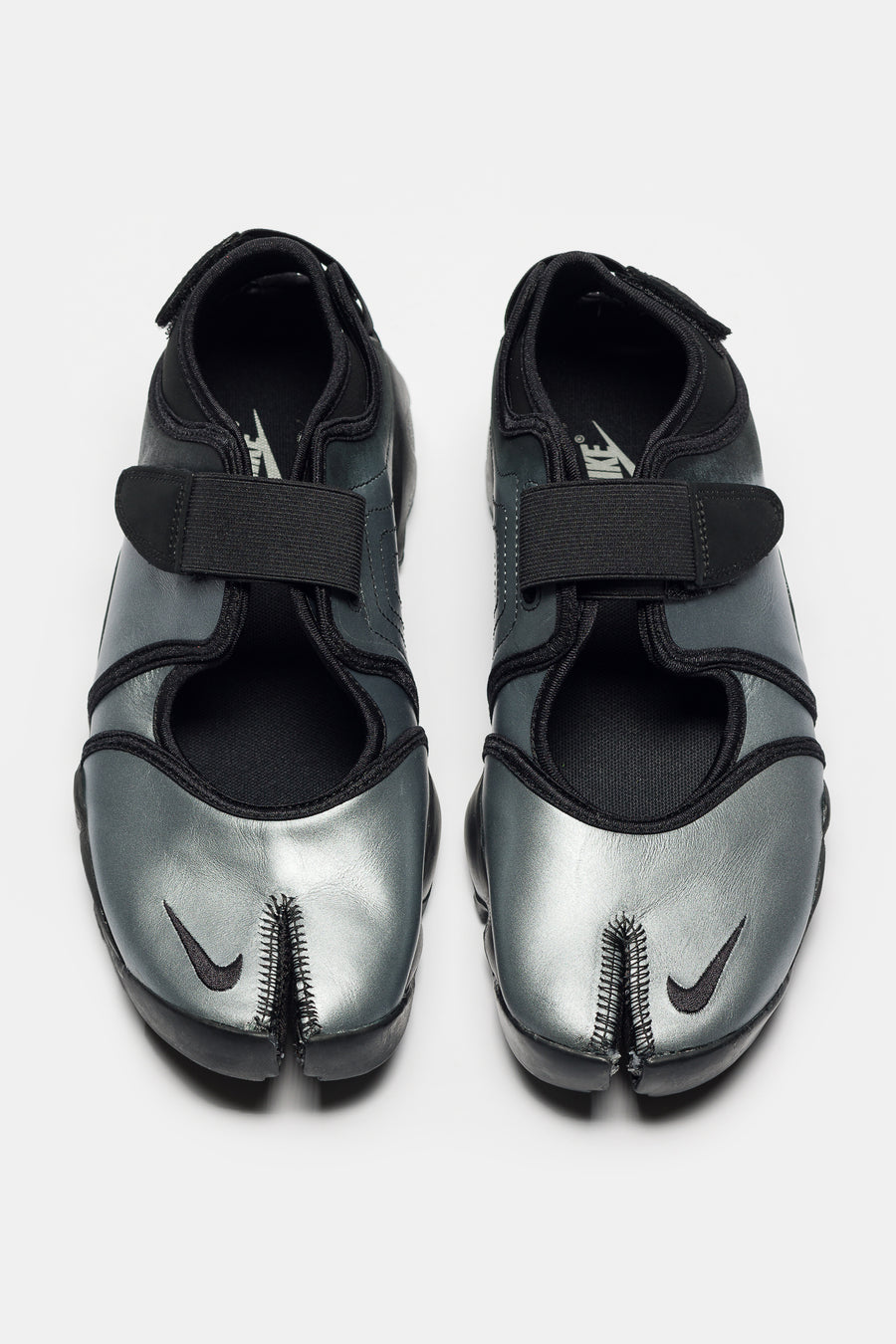 Air Rift Leather Sneaker in Metallic Silver/Black
