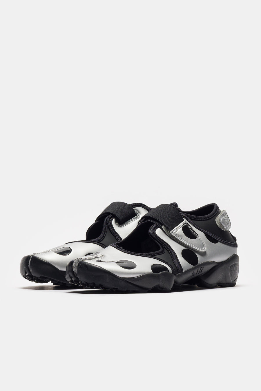 Air Rift Sneaker in Black/Black/Metallic Silver