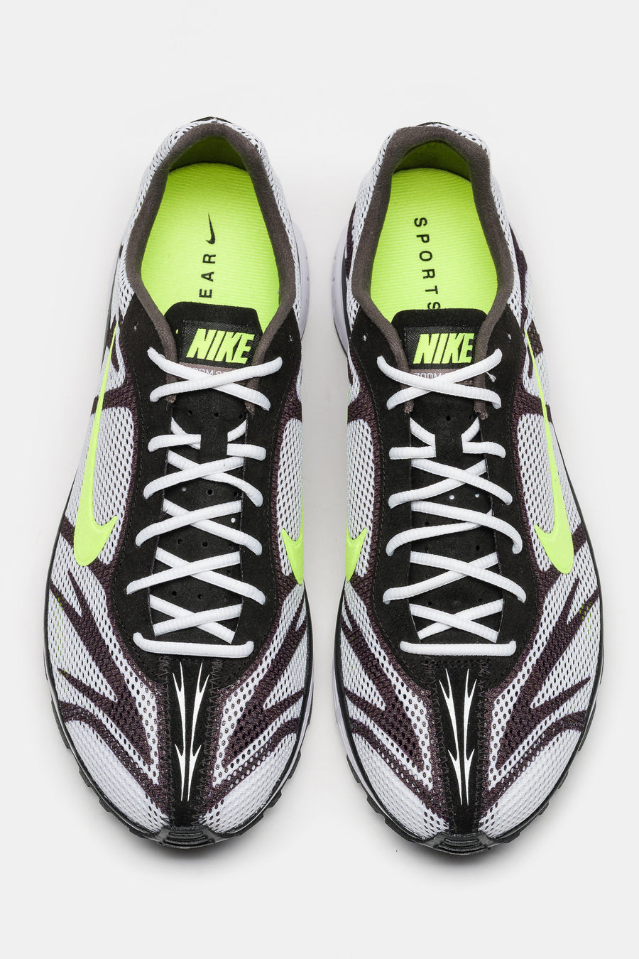 Zoom Streak 3 Sneaker in White/Volt/Flat Pewter/Black