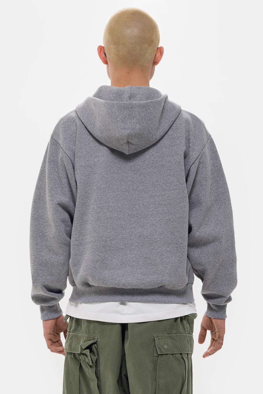 Core Logo Zip Hoodie in Heather Grey - Notre