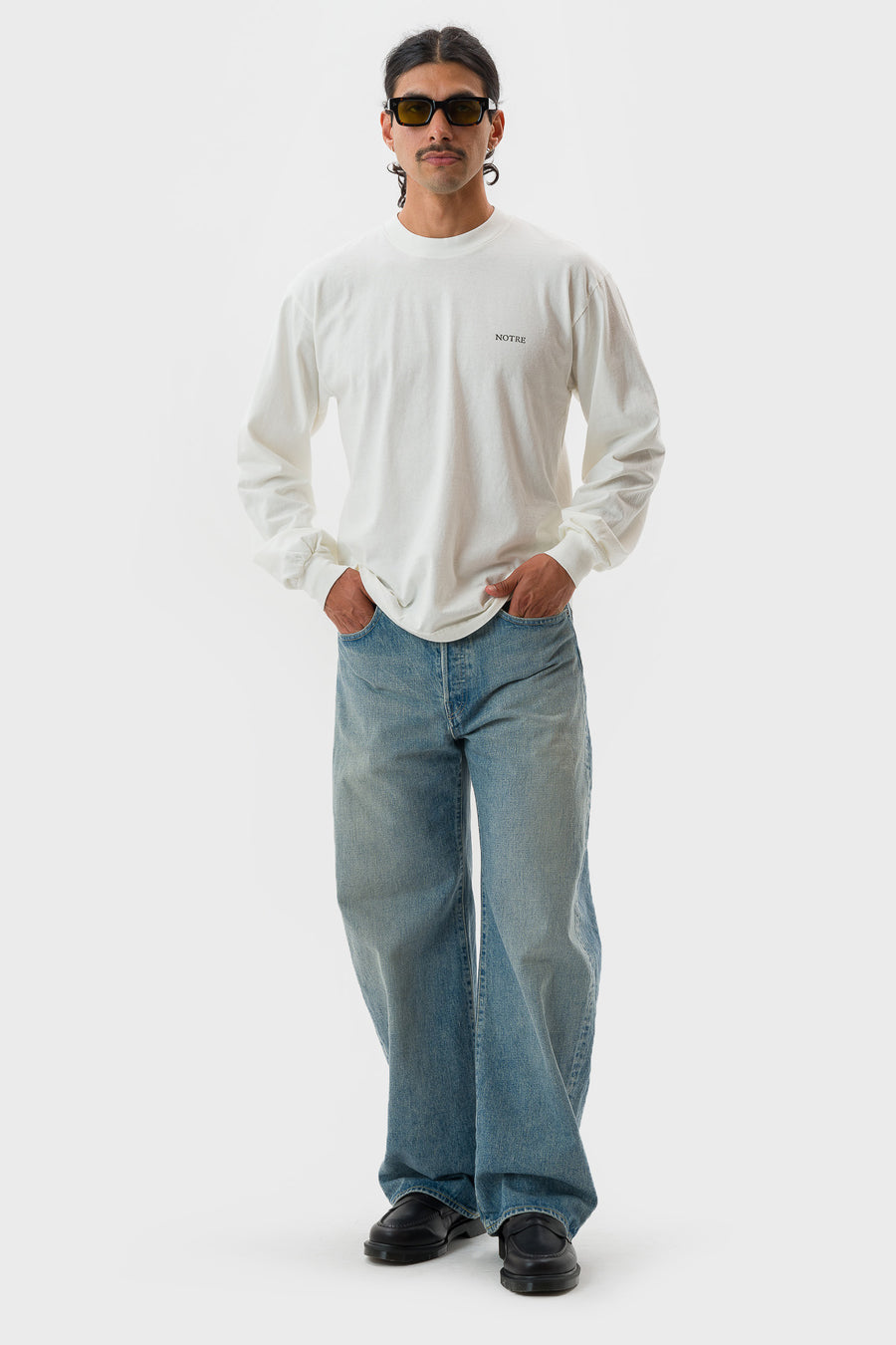 Notre Cups Long Sleeve T-Shirt in Off White - Notre
