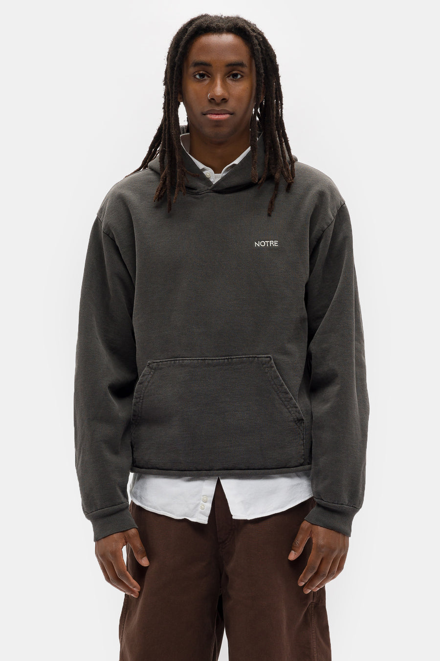 Embroidered logo hoodie outlet