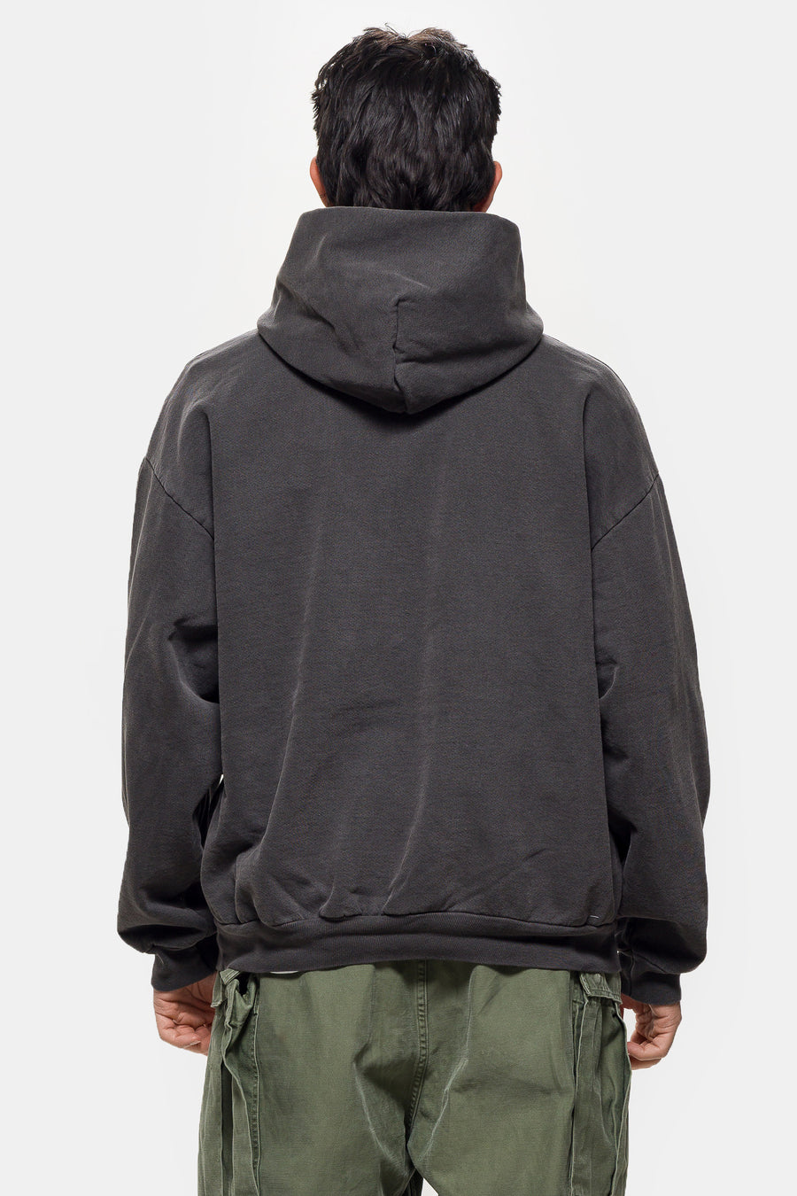 Embroidered Logo Hoodie in Vintage Black