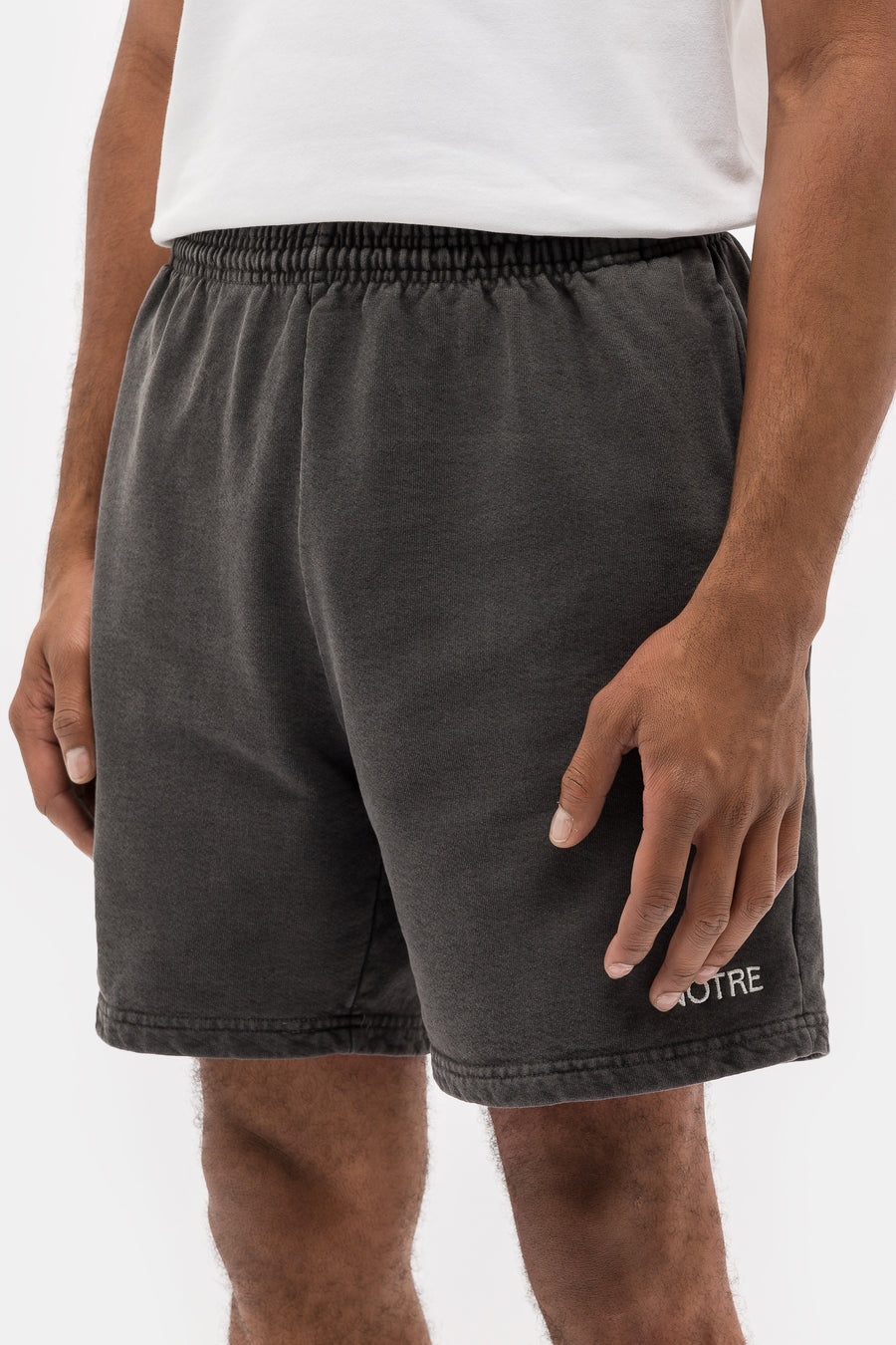 Notre Logo Sweat Shorts in Vintage Black