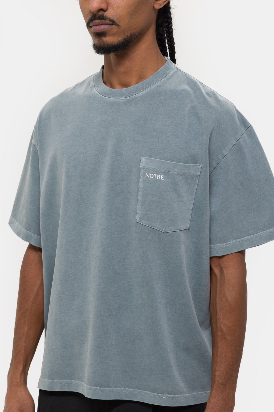 Notre Pocket T-Shirt in Washed Blue - Notre