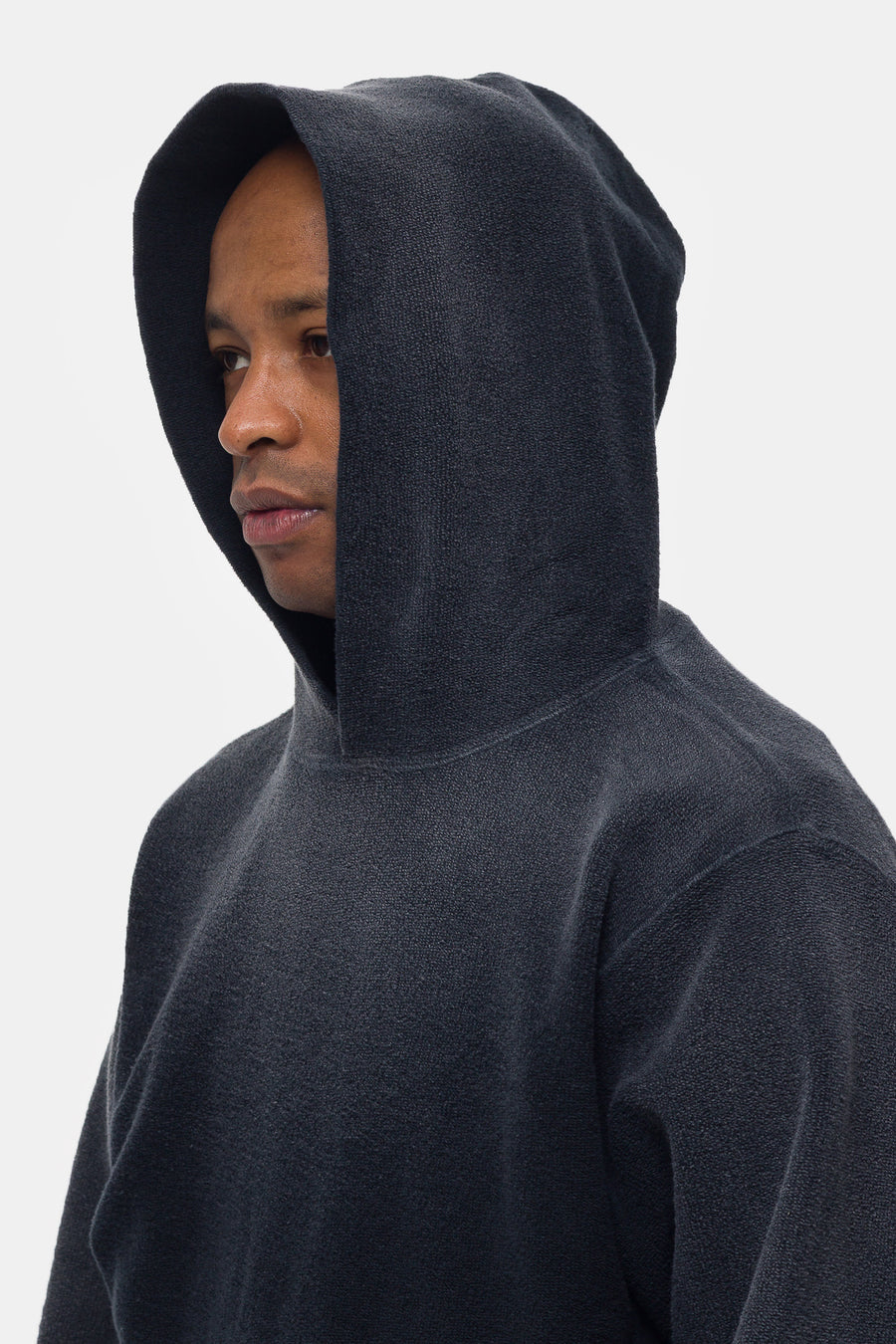 Reverse French Terry Hoodie in Black
