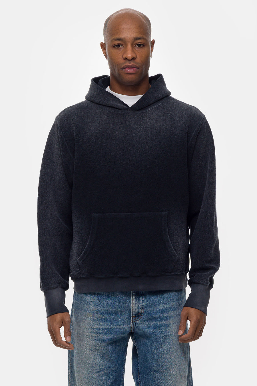 Reverse French Terry Hoodie in Black