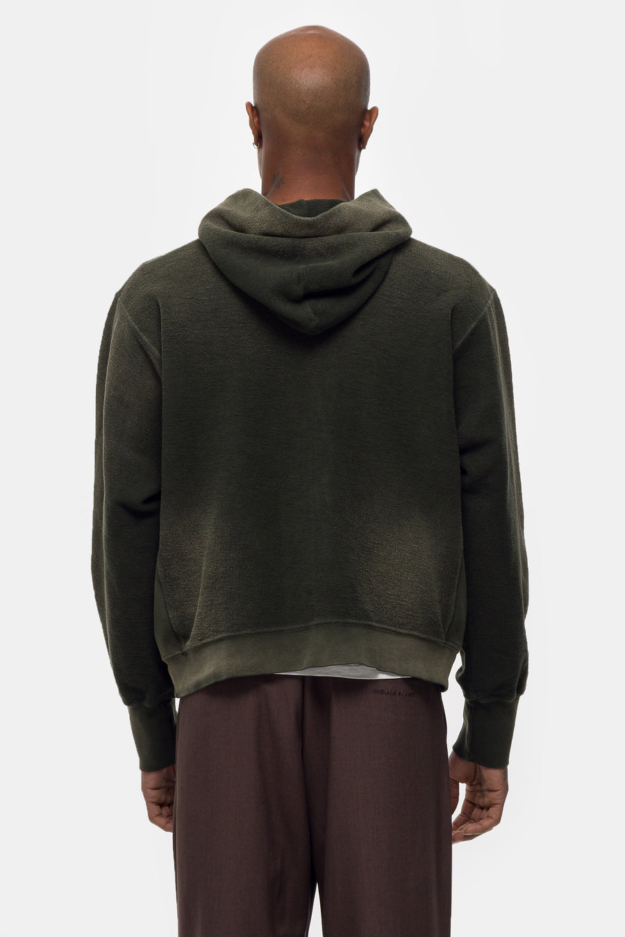 Reverse French Terry Hoodie in Forest Green