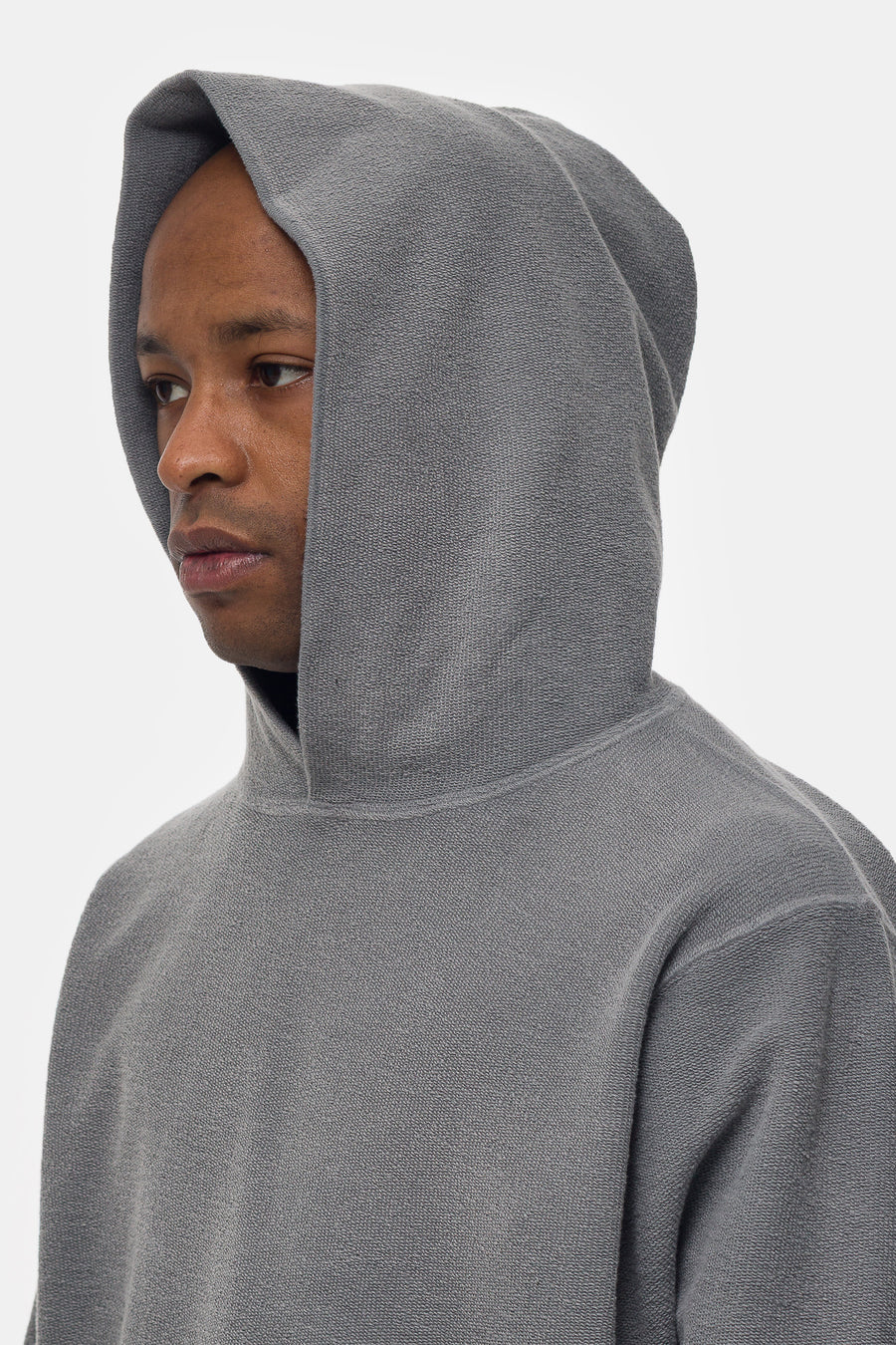 Reverse French Terry Hoodie in Steel Grey