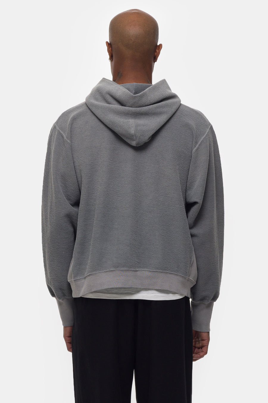 Reverse French Terry Hoodie in Steel Grey